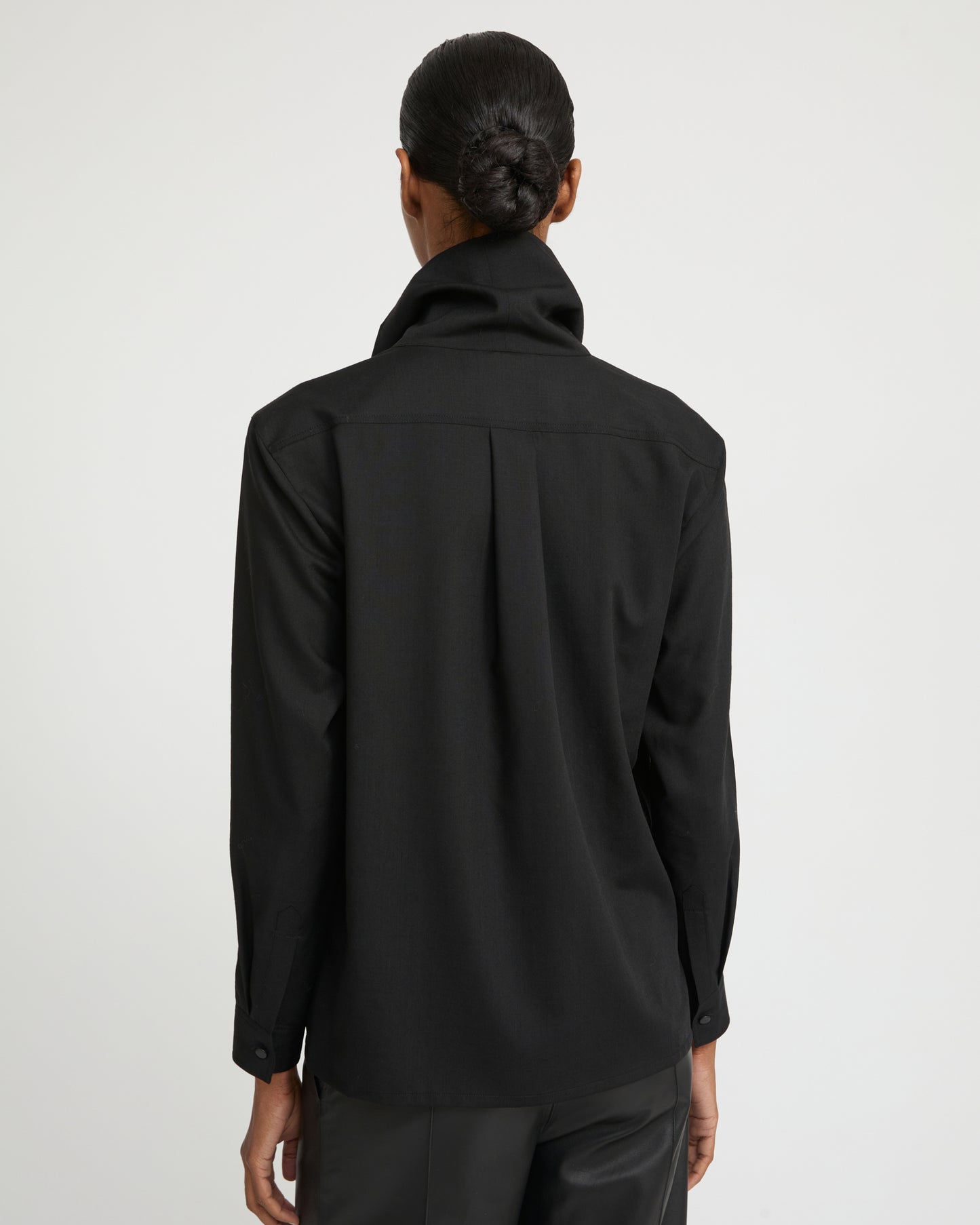 Wool voile draped blouse - Yves Salomon