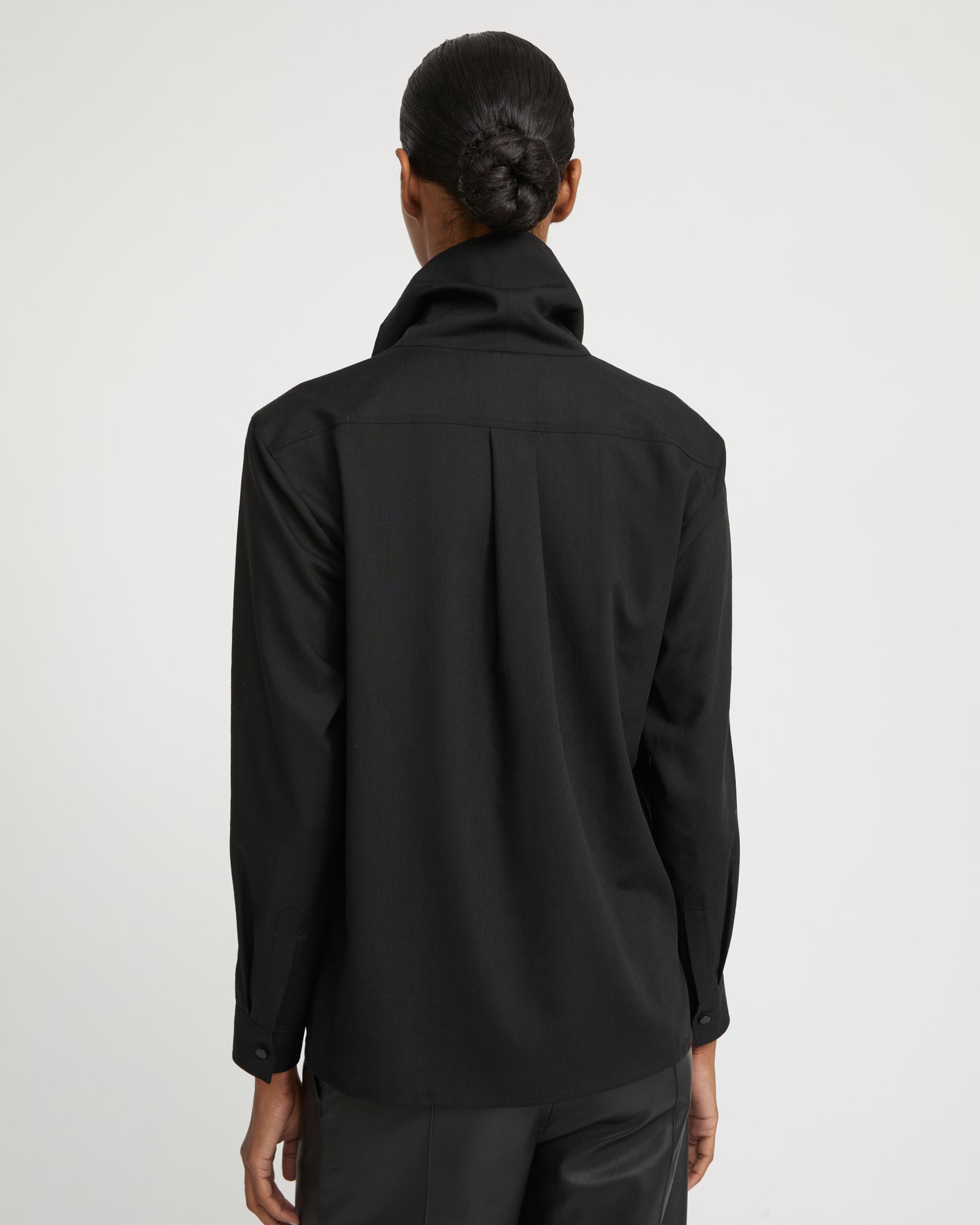 Wool voile draped blouse - Yves Salomon
