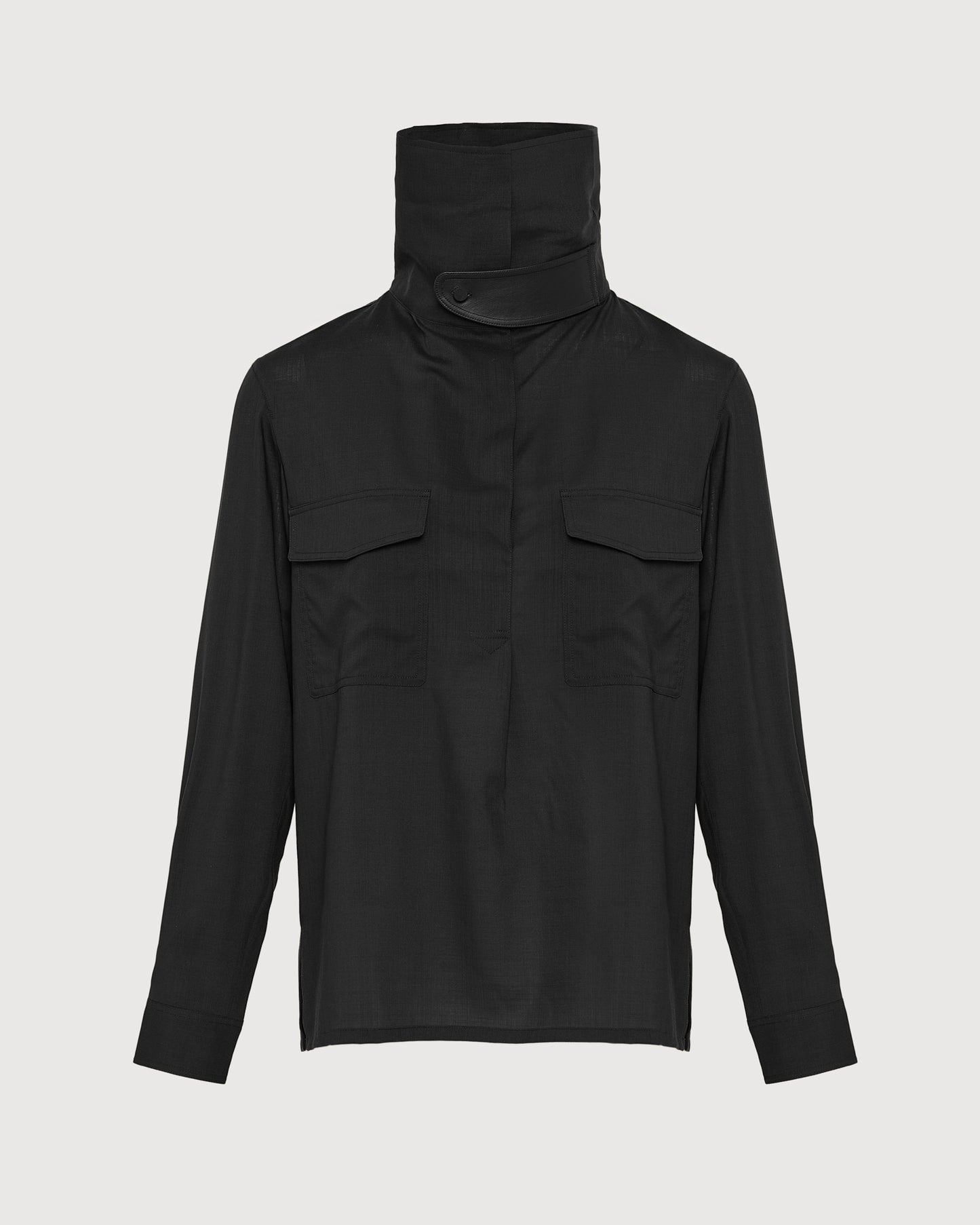 Wool voile draped blouse - Yves Salomon