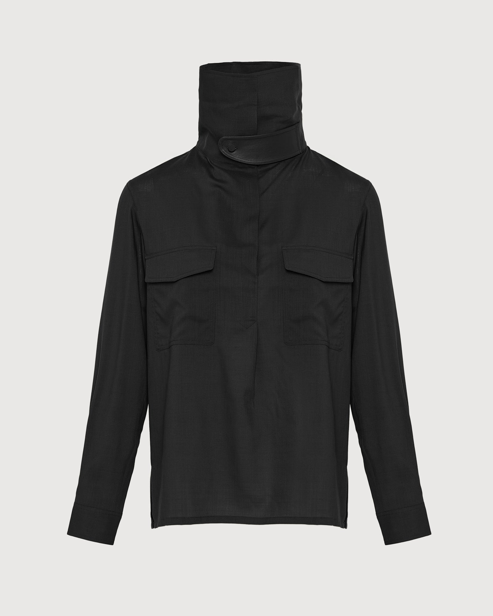 Wool voile draped blouse - Yves Salomon