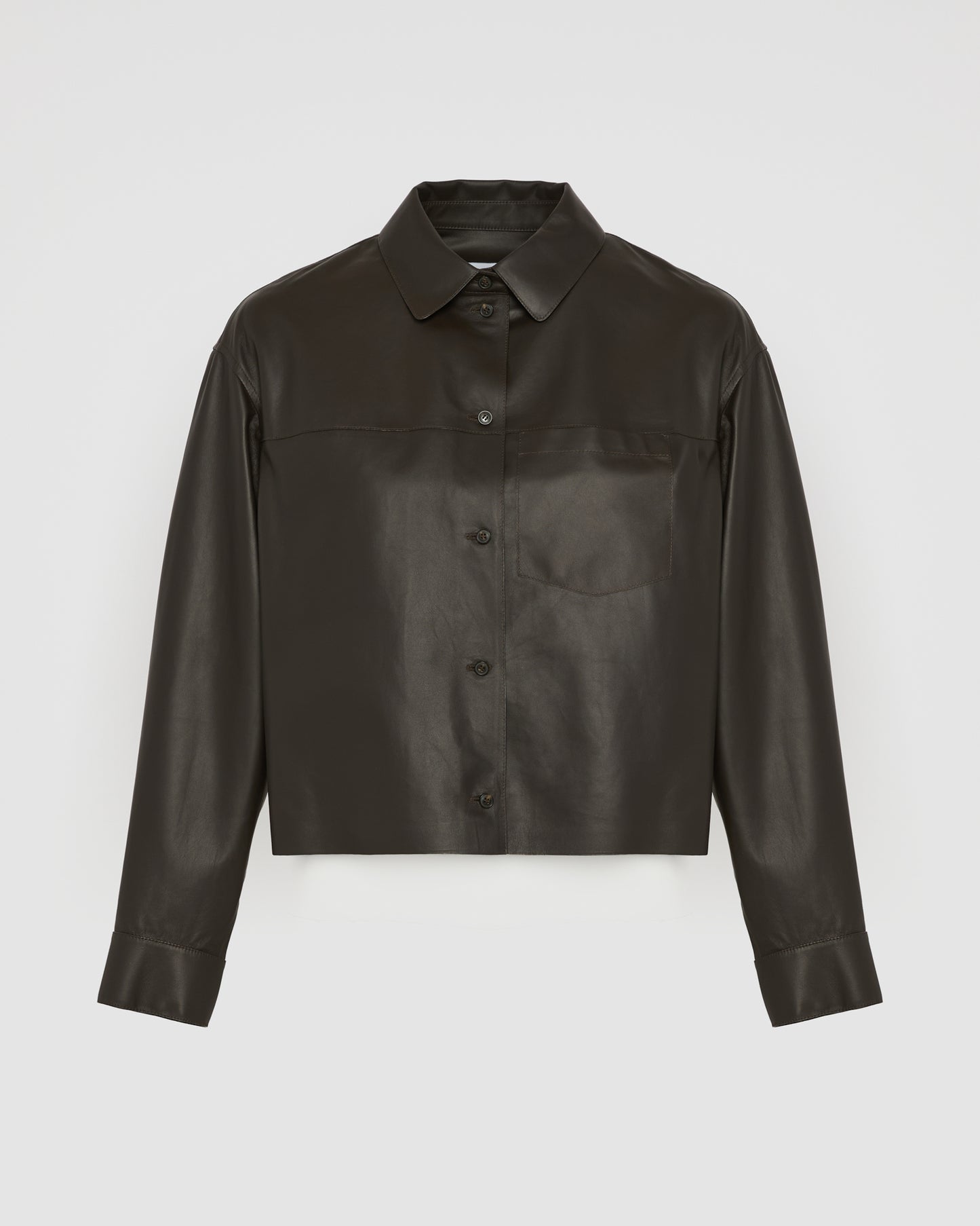 Cropped shirt in fine lamb leather - Yves Salomon