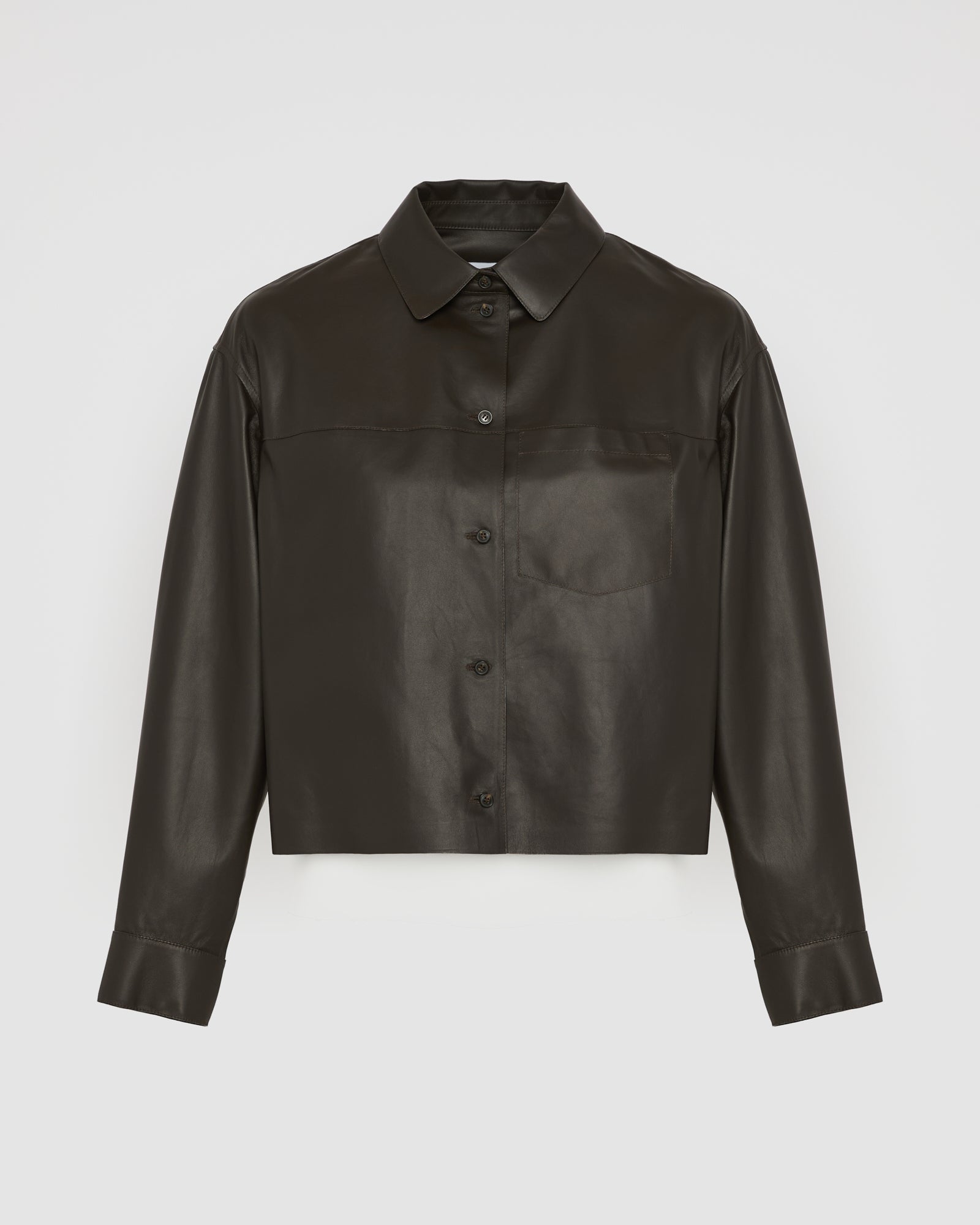 Cropped shirt in fine lamb leather - Yves Salomon