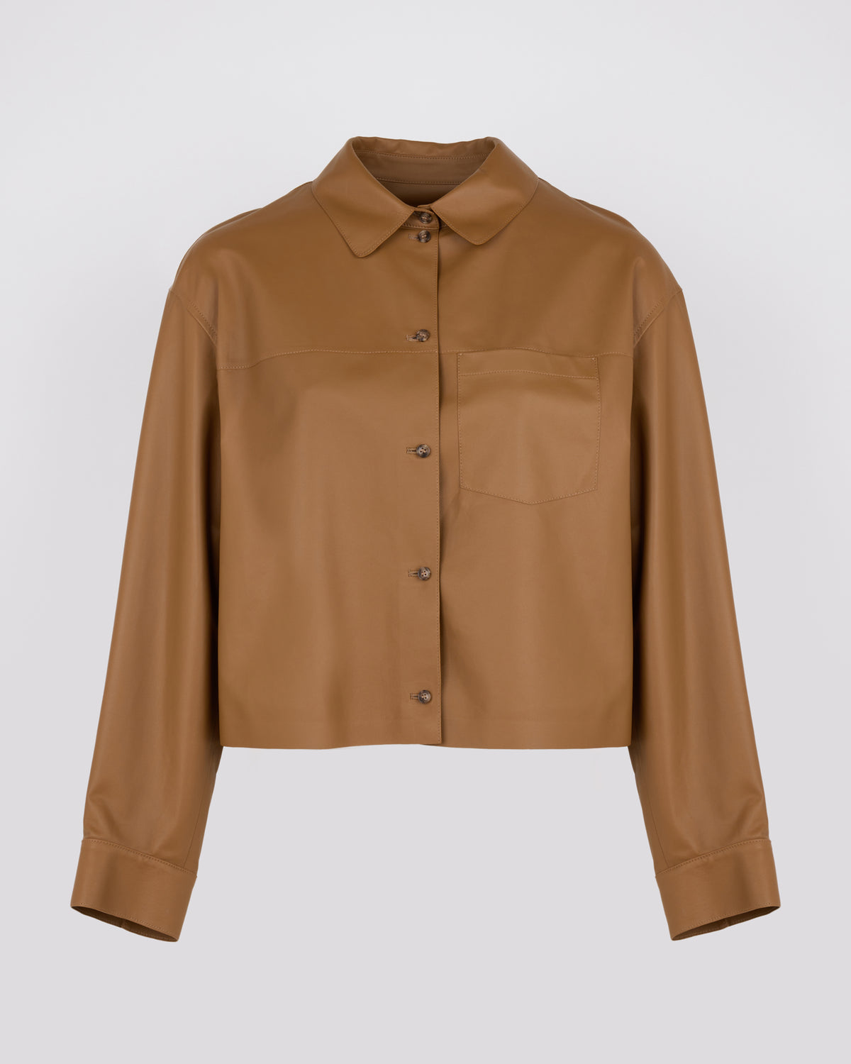 Cropped shirt in fine lamb leather - Yves Salomon - New Fall/Winter Collection