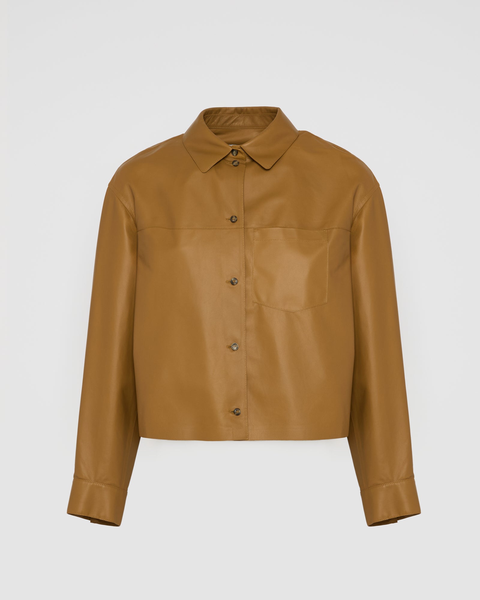 Cropped shirt in fine lamb leather - Yves Salomon