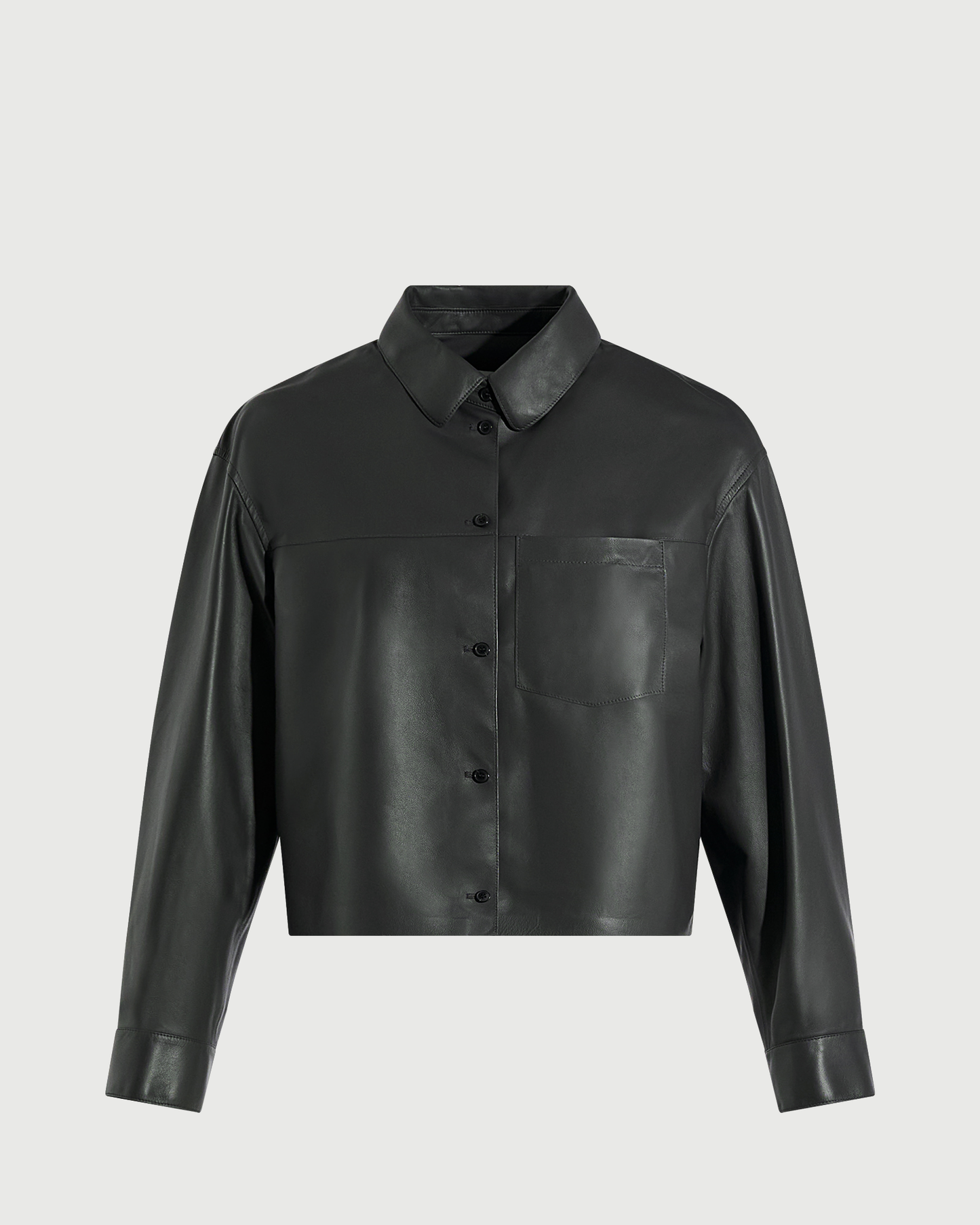 Cropped shirt in fine lamb leather - Yves Salomon - New Fall Winter Collection