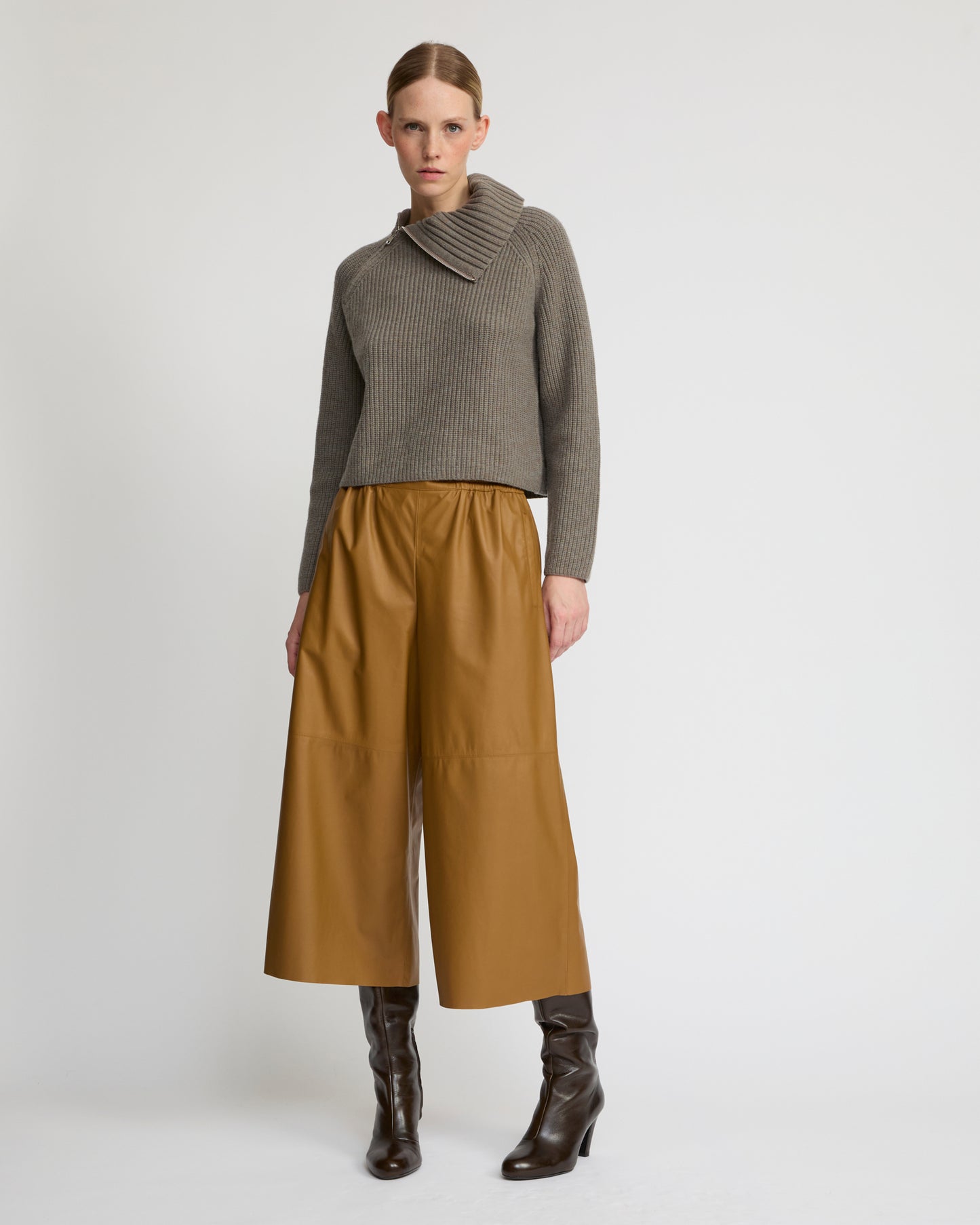 Cropped knitted jumper - Yves Salomon