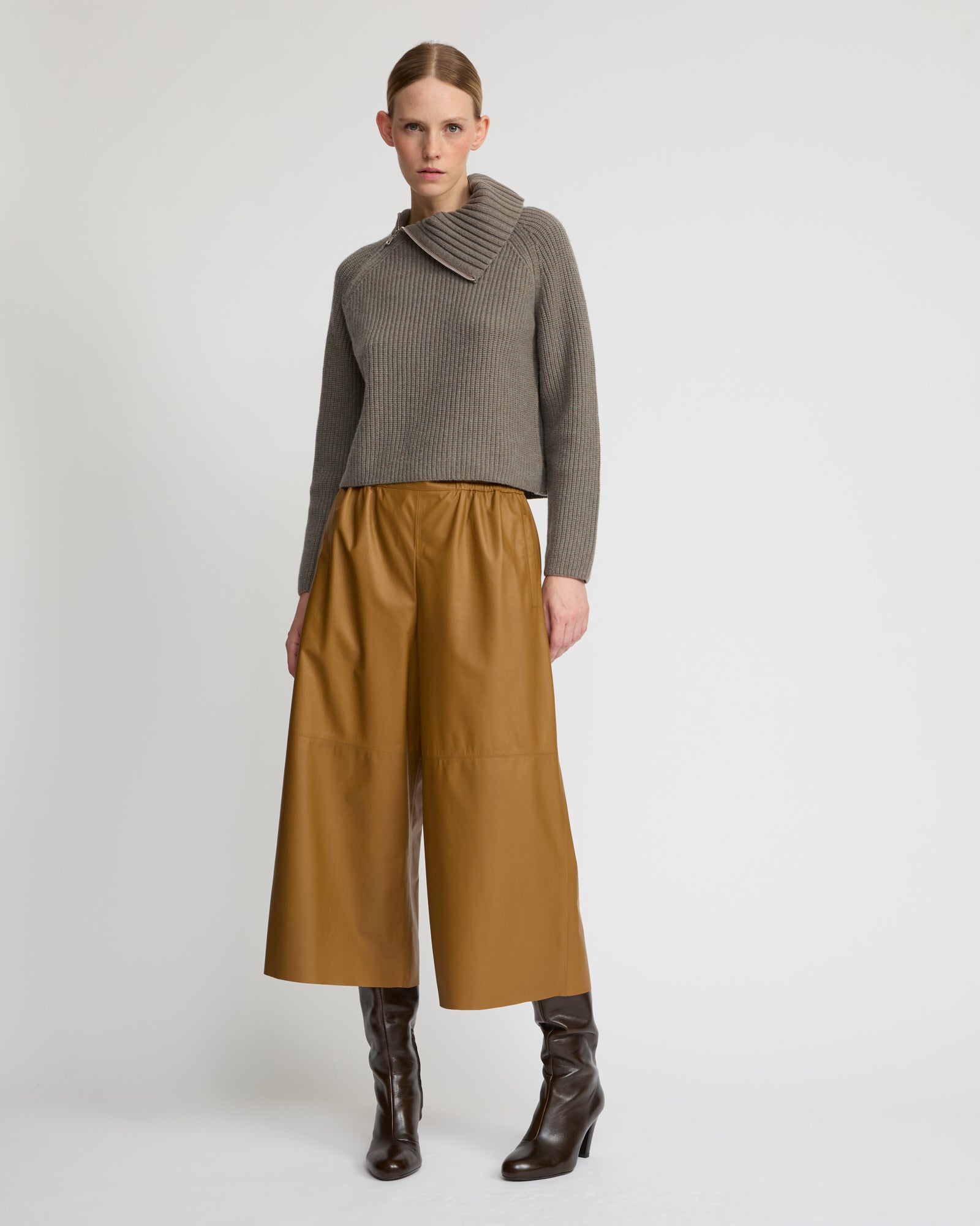 Cropped knitted jumper - Yves Salomon