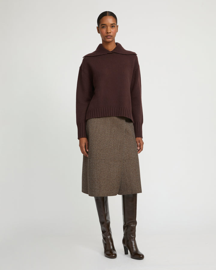 Collar jumper in cashmere knit