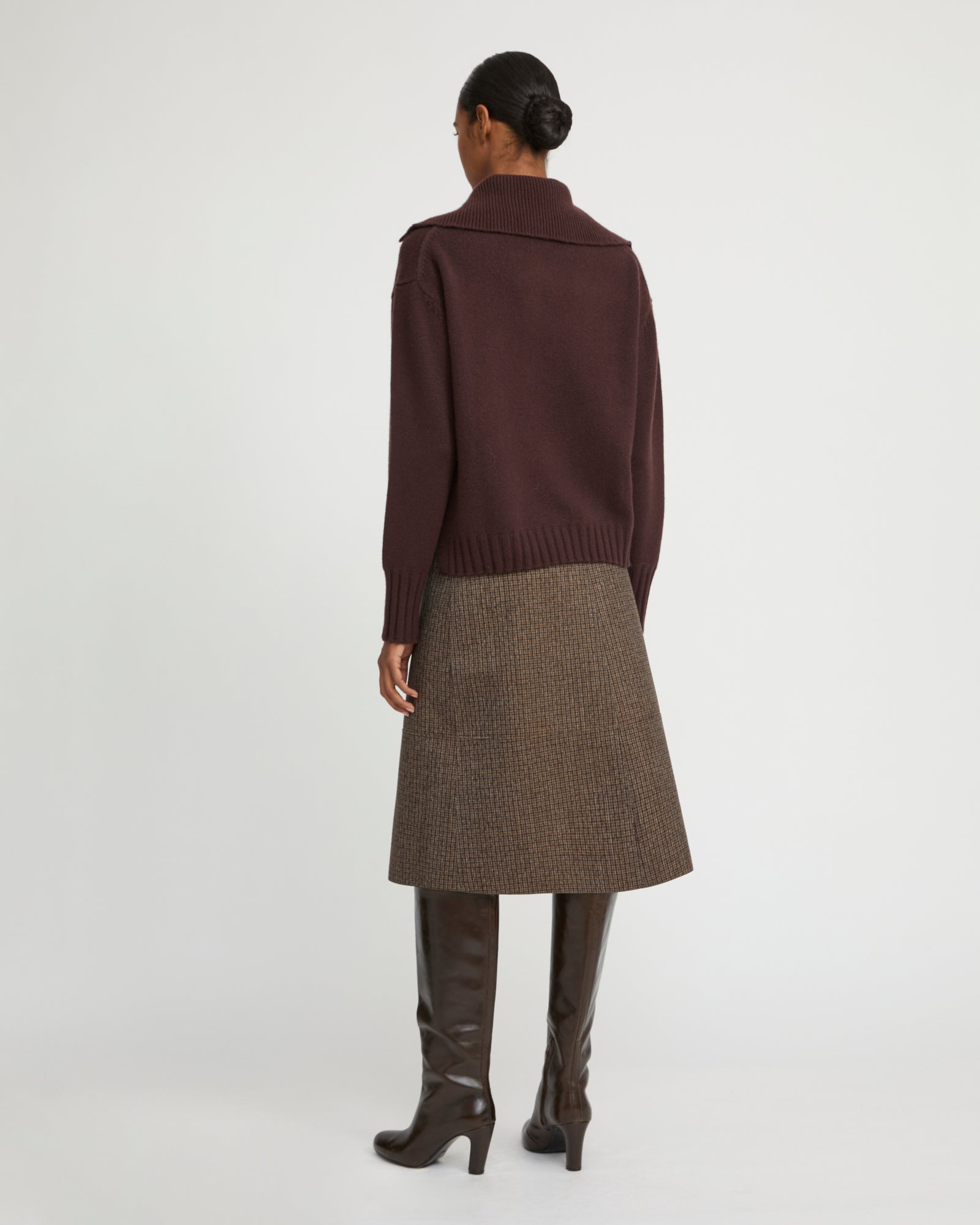 Collar jumper in cashmere knit - Yves Salomon