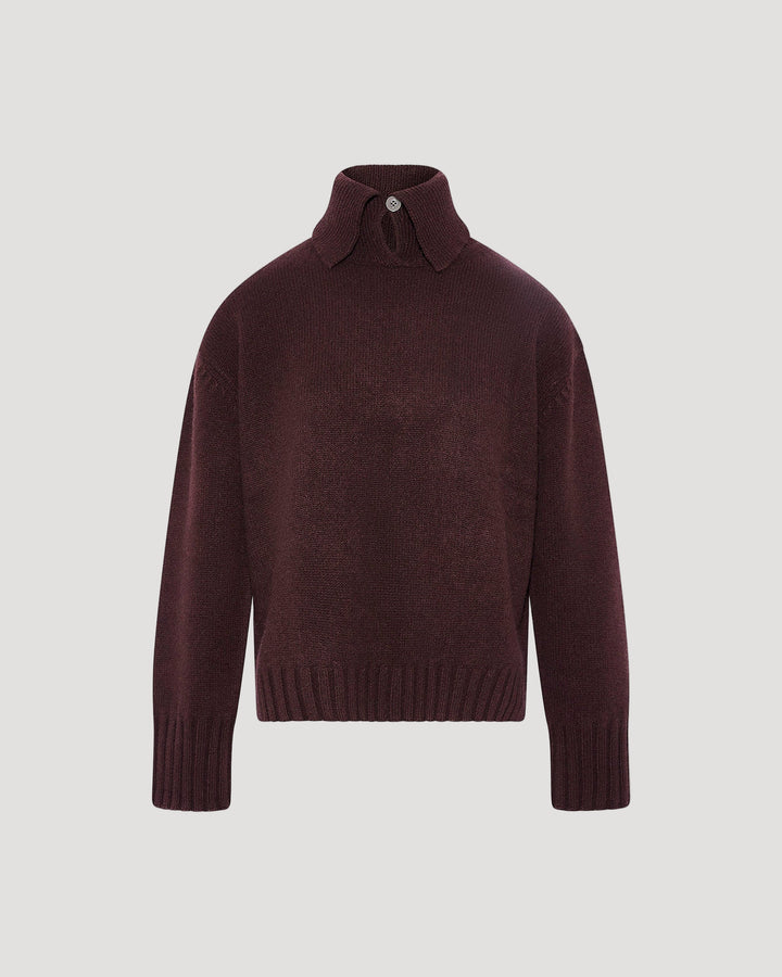 Collar jumper in cashmere knit