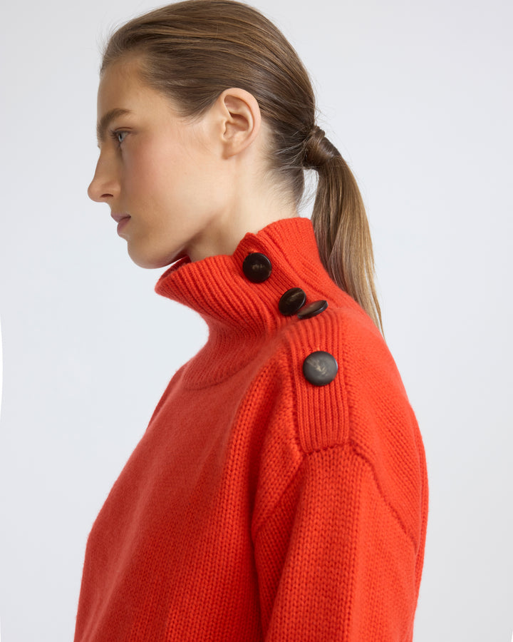 Short oversized knitted sweater - Yves Salomon - New Fall/Winter Collection