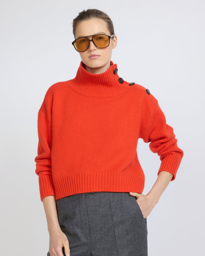 Short oversized knitted sweater - Yves Salomon - New Fall/Winter Collection