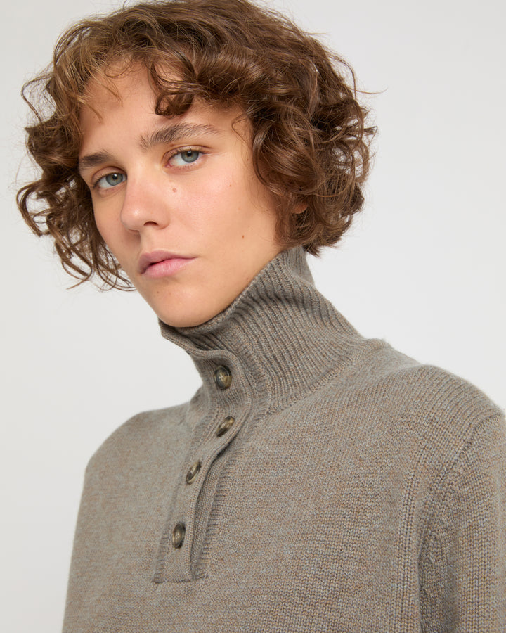 High neck knit jumper