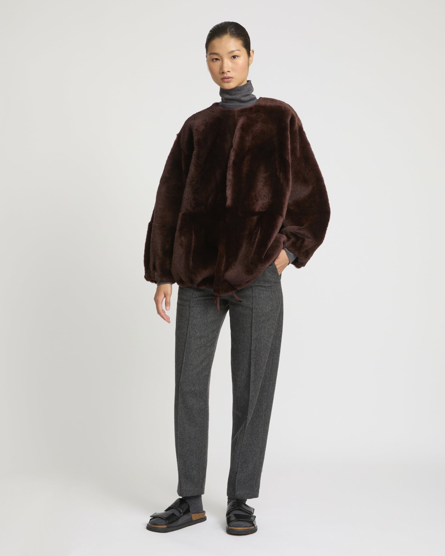 Lambskin shearling sweatshirt