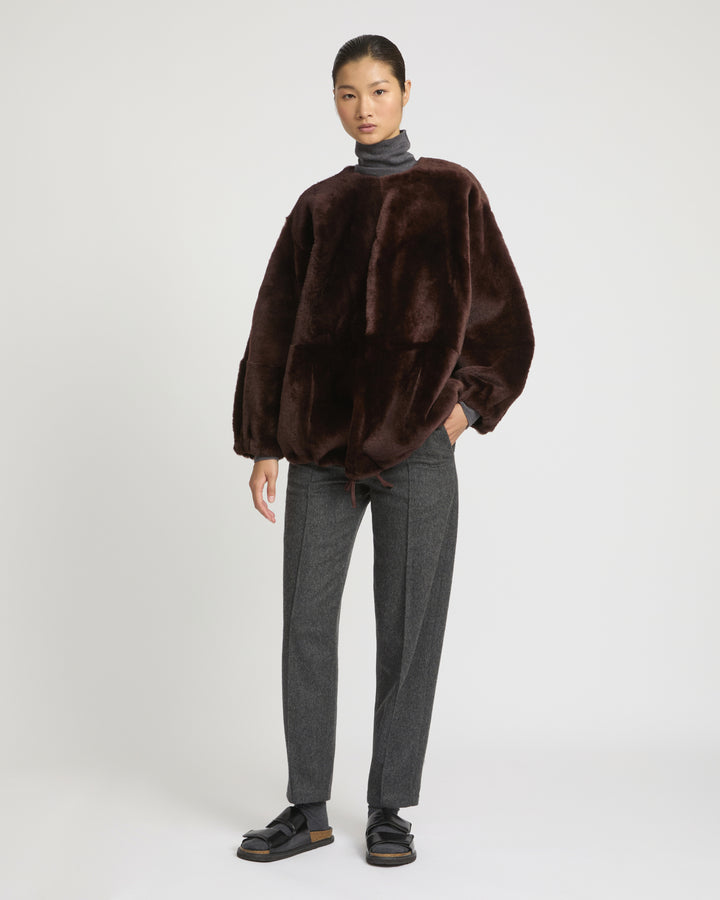 Lambskin shearling sweatshirt