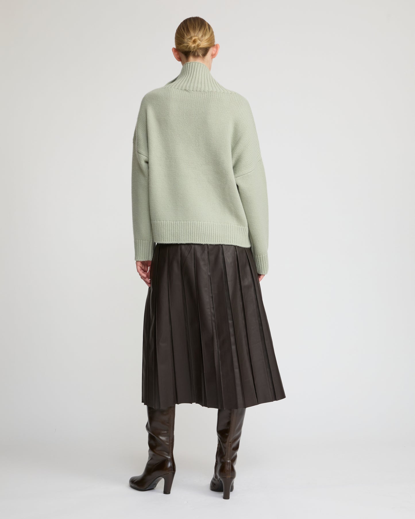 Fine lamb leather pleated skirt - Yves Salomon