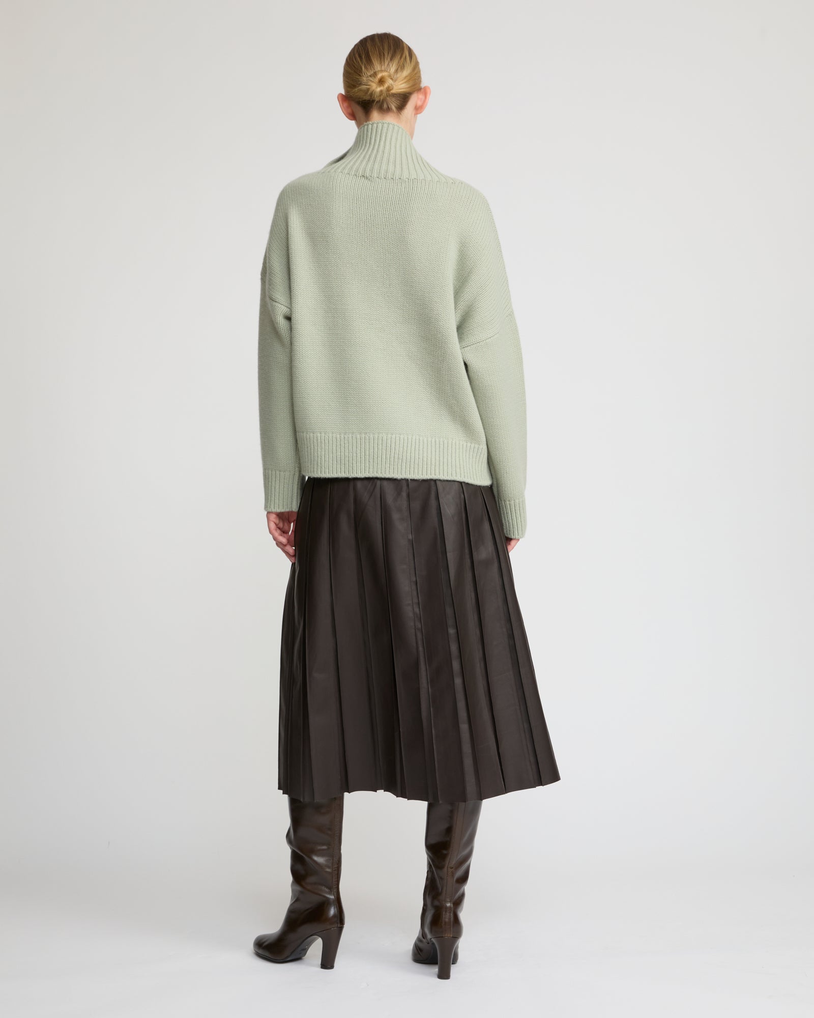 Fine lamb leather pleated skirt - Yves Salomon