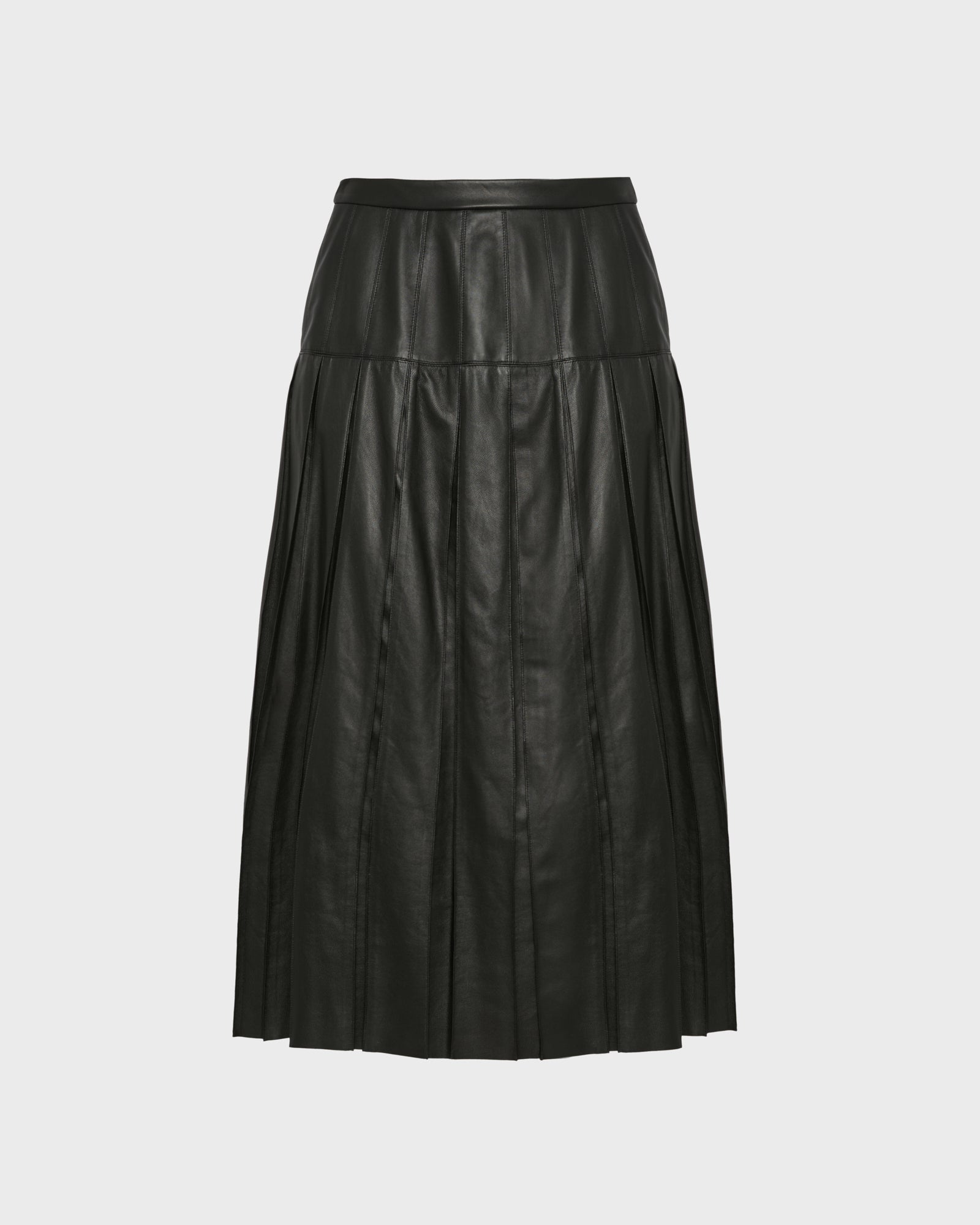 Fine lamb leather pleated skirt -Yves Salomon