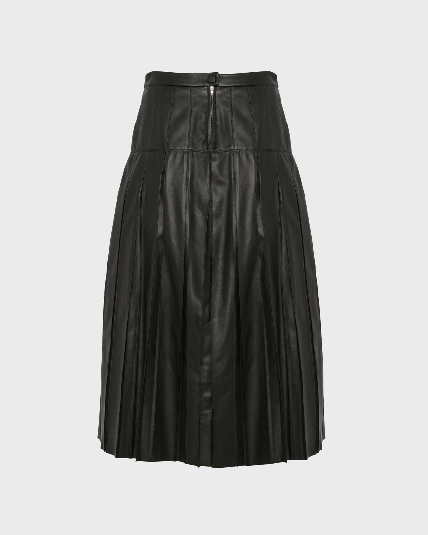 Fine lamb leather pleated skirt -Yves Salomon