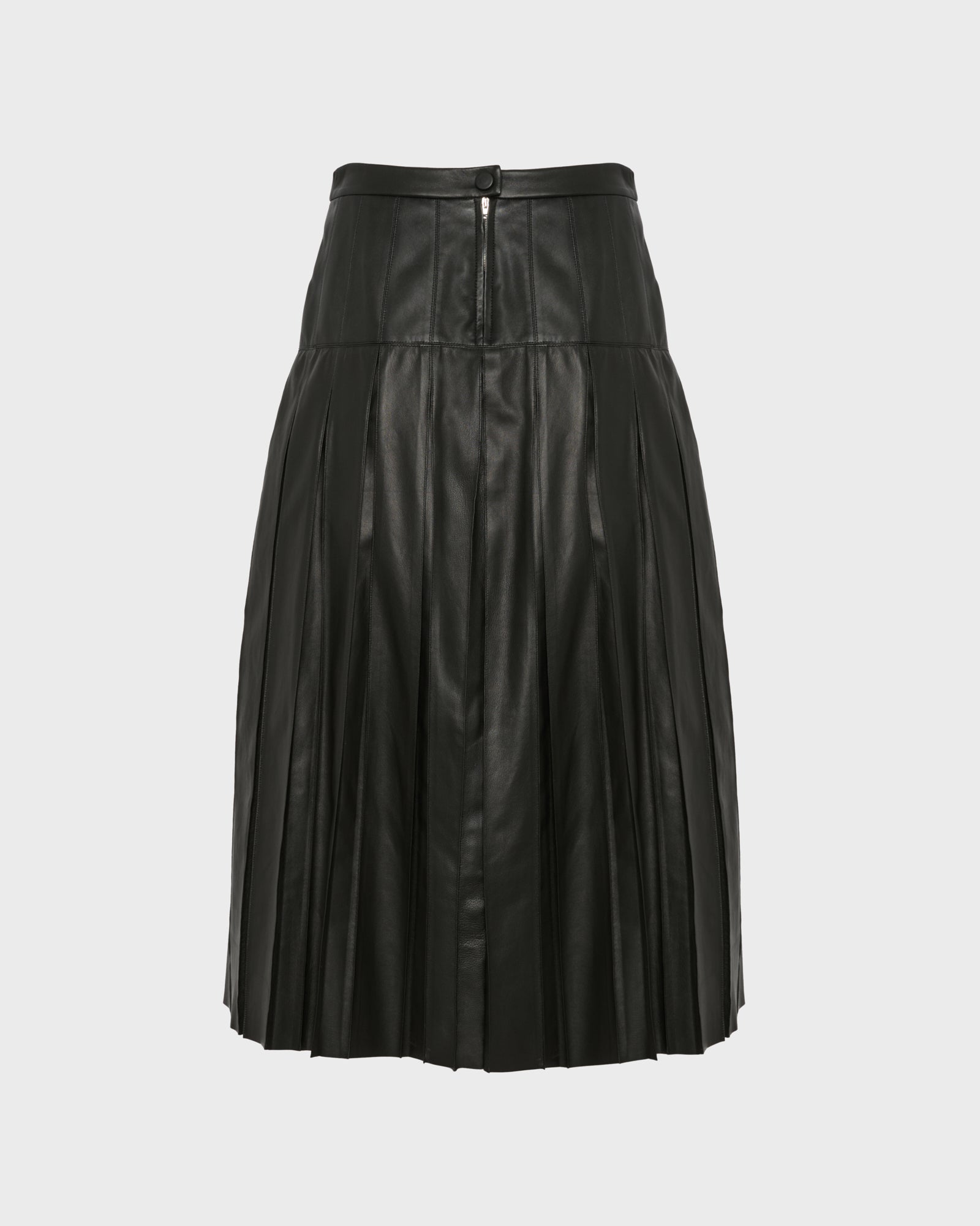 Fine lamb leather pleated skirt -Yves Salomon