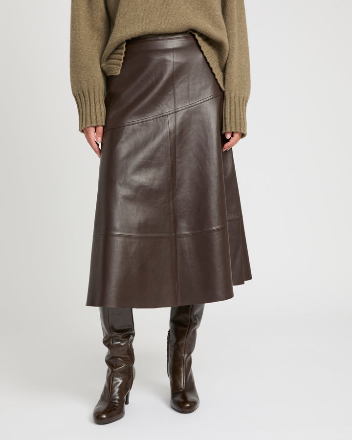 Flared lamb leather skirt -Yves Salomon