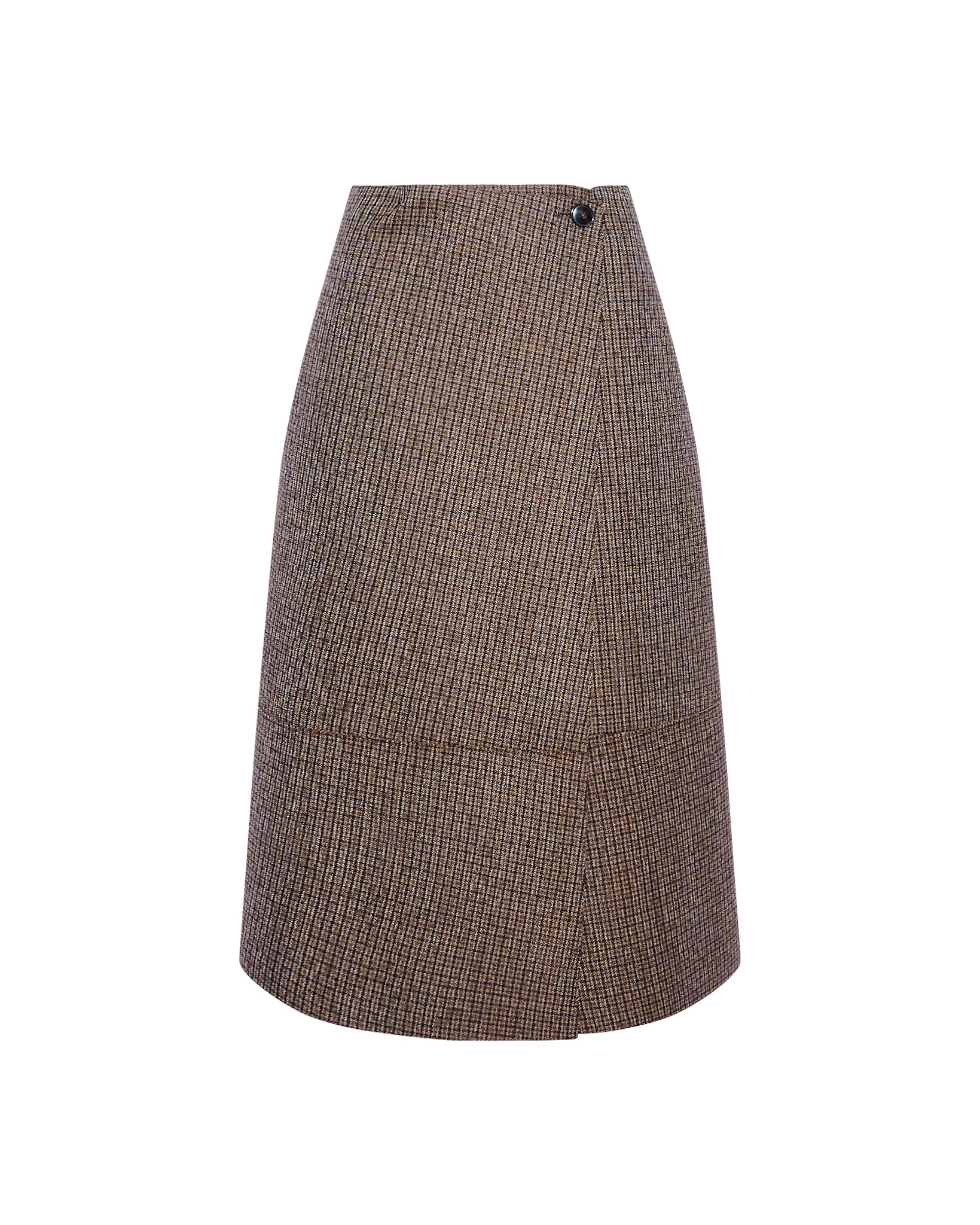 Woollen bonded leather wrap skirt - Yves Salomon