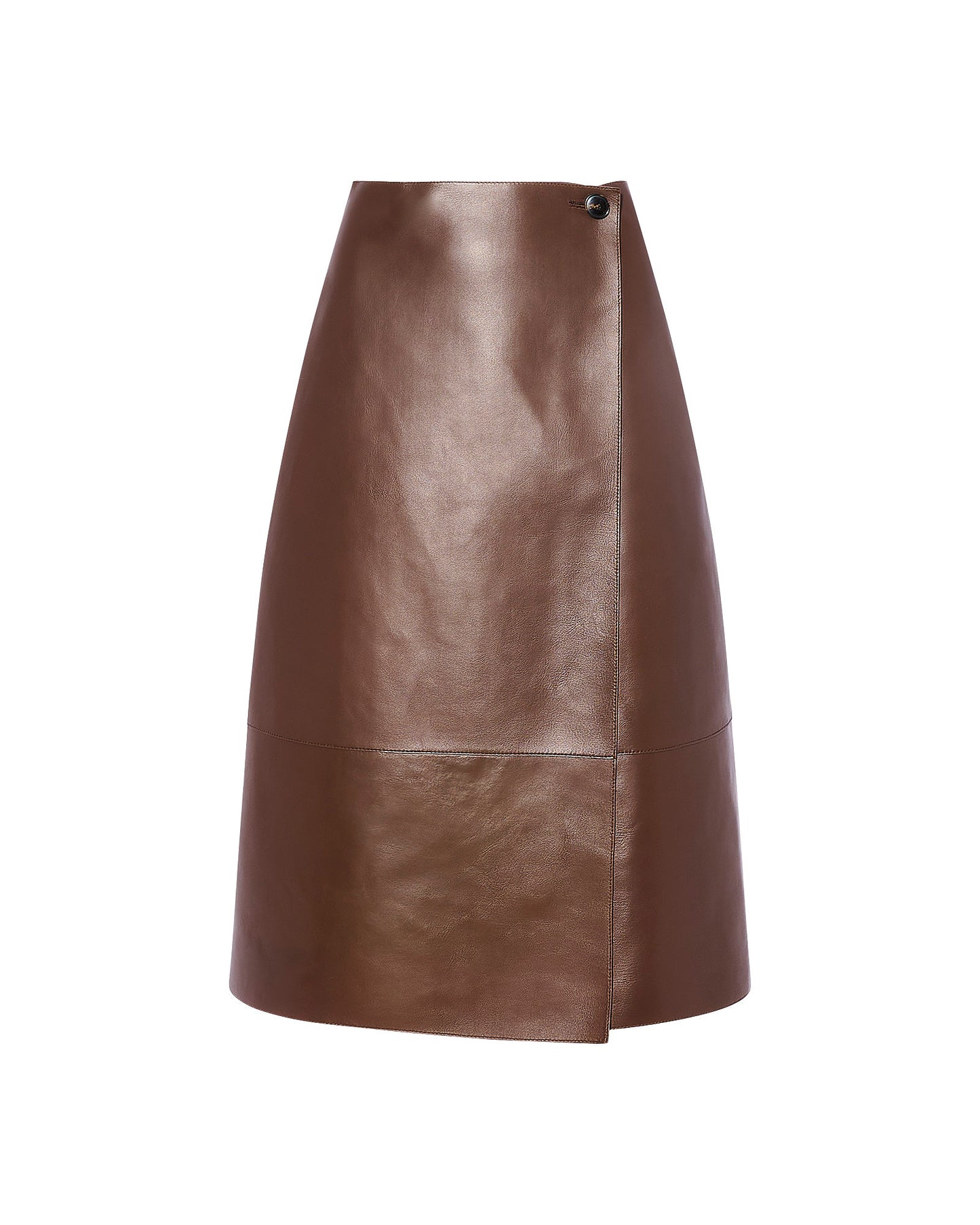 Woollen bonded leather wrap skirt - Yves Salomon