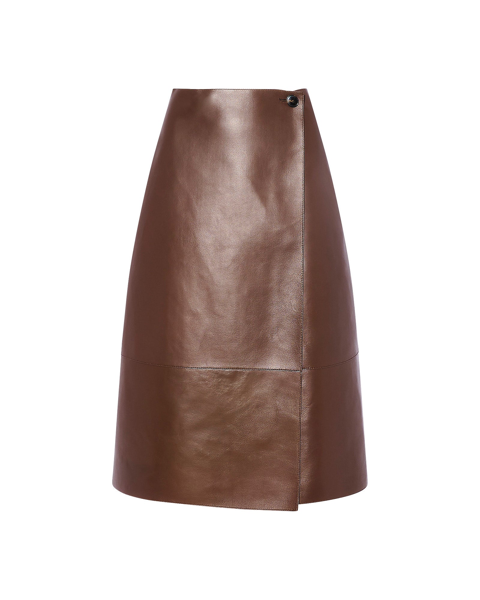 Woollen bonded leather wrap skirt - Yves Salomon