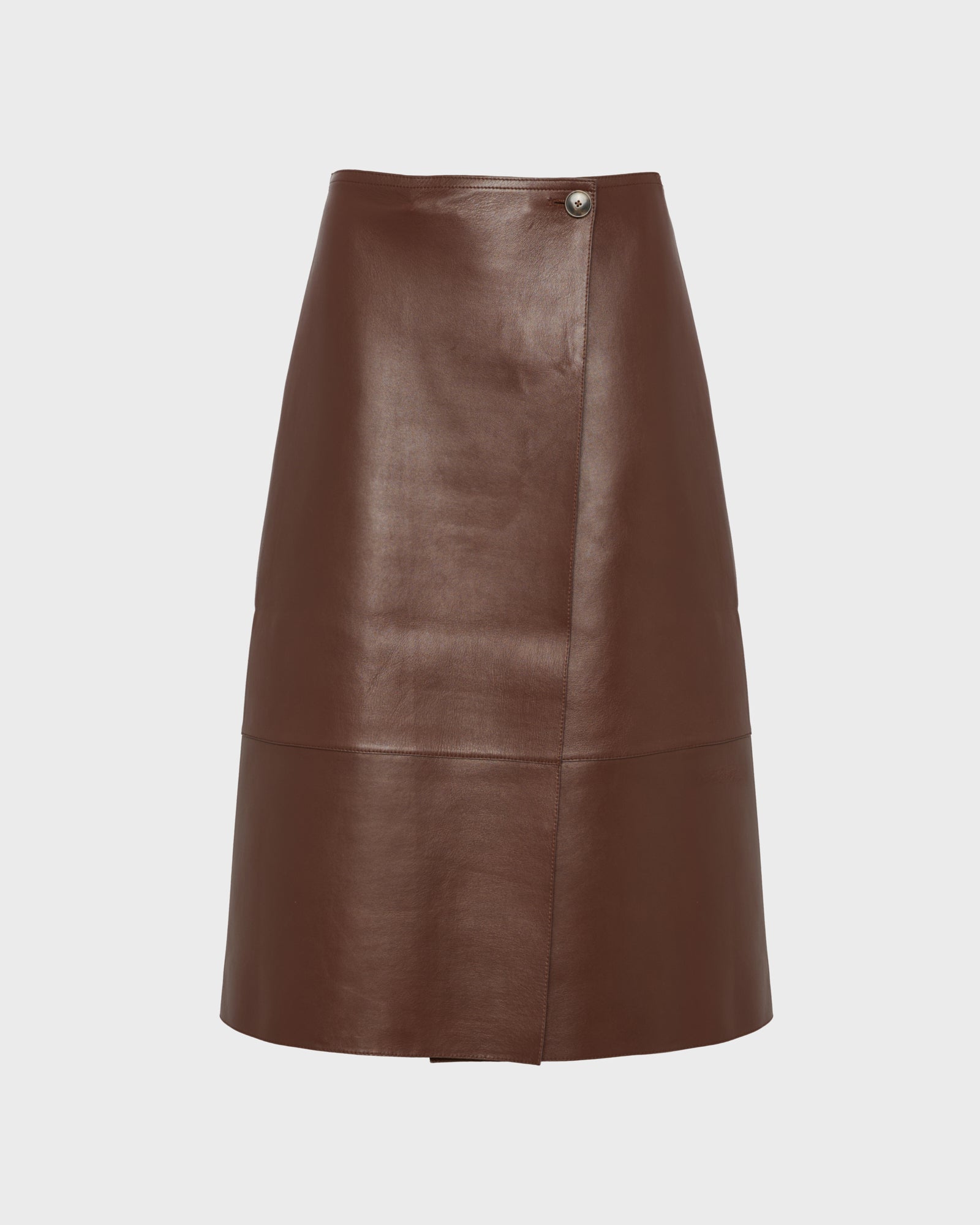 Woollen bonded leather wrap skirt -Yves Salomon