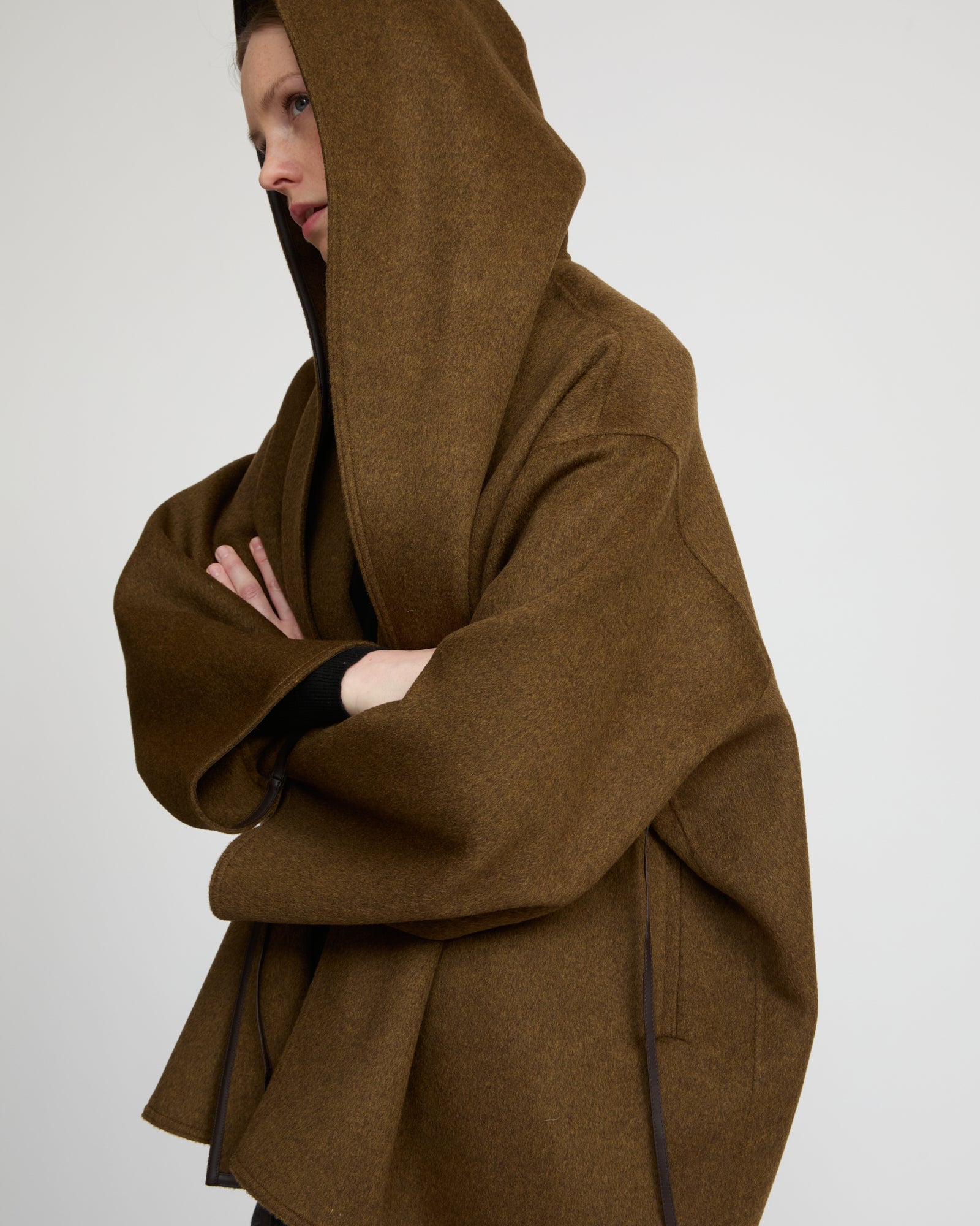 Oversized short coat in double-sided cashmere blend - Yves Salomon