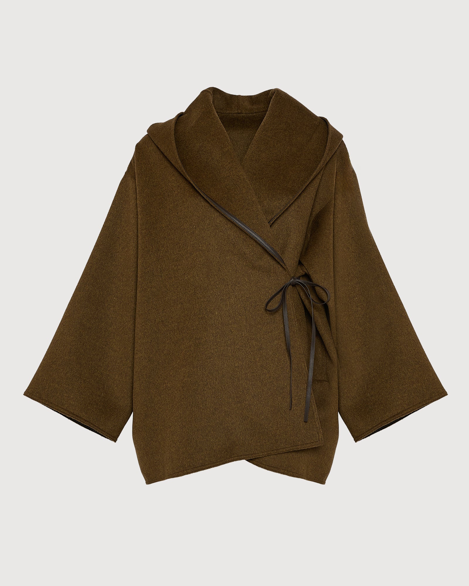 Oversized short coat in double-sided cashmere blend - Yves Salomon