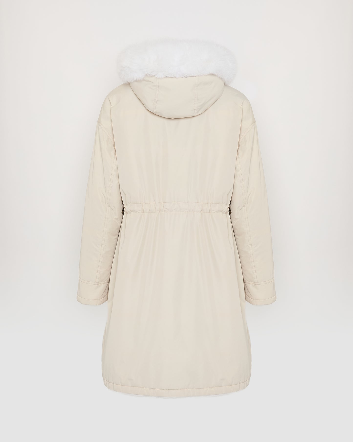 Hooded coat in technical fabric reversible rex rabbit fur - Yves Salomon