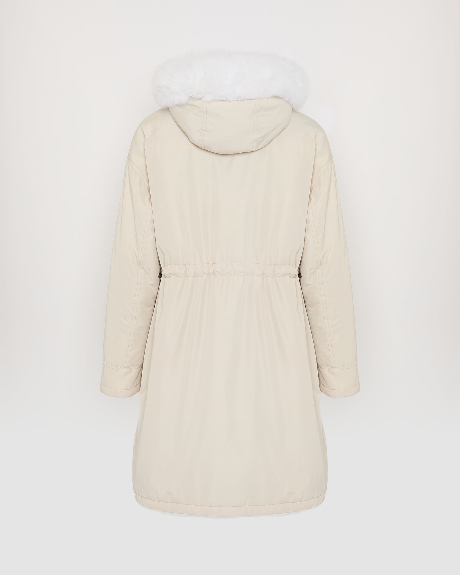 Hooded coat in technical fabric reversible rex rabbit fur - Yves Salomon