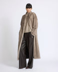 Long mink fur coat with long hair