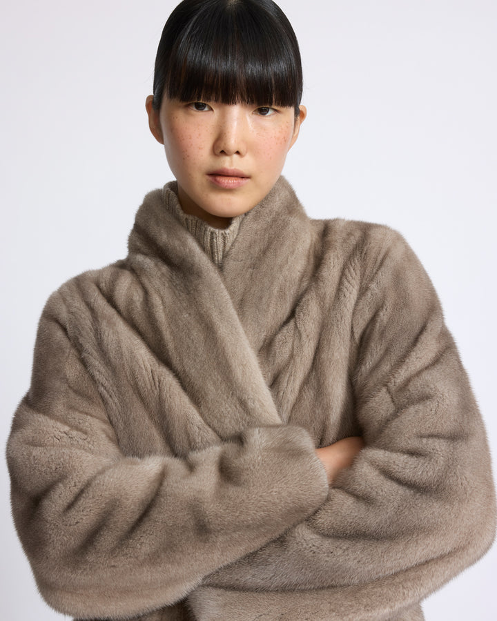 Long mink fur coat with long hair - Yves Salomon - New Fall/Winter Collection