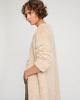 Long coat in Merino knit and mink fur