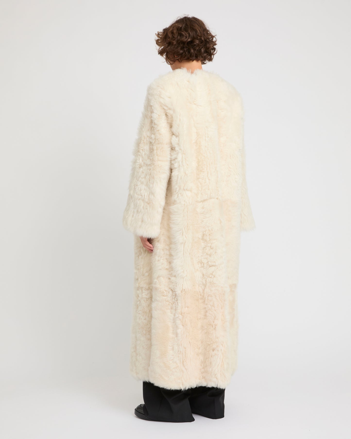 Extra long Toscana lambskin shearling coat