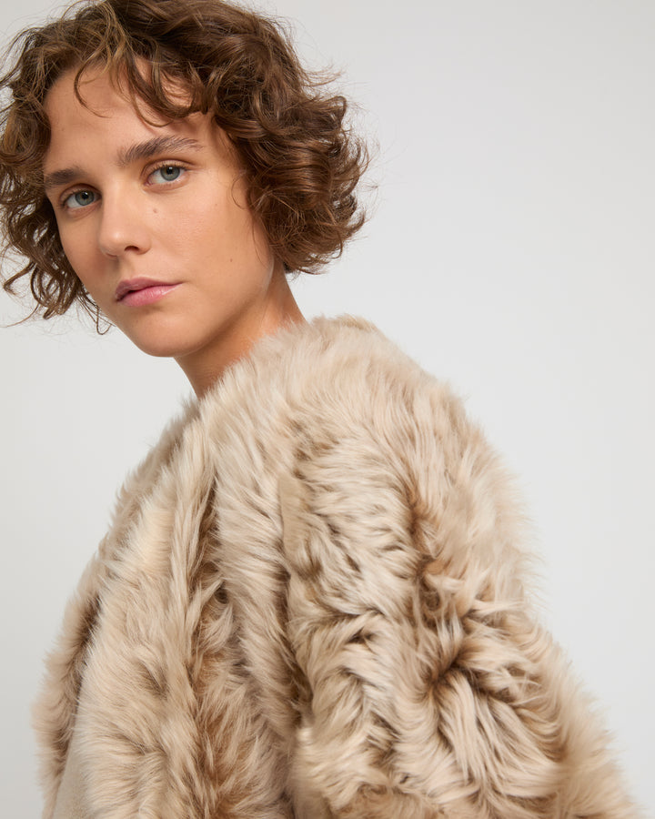 Extra long Toscana lambskin shearling coat