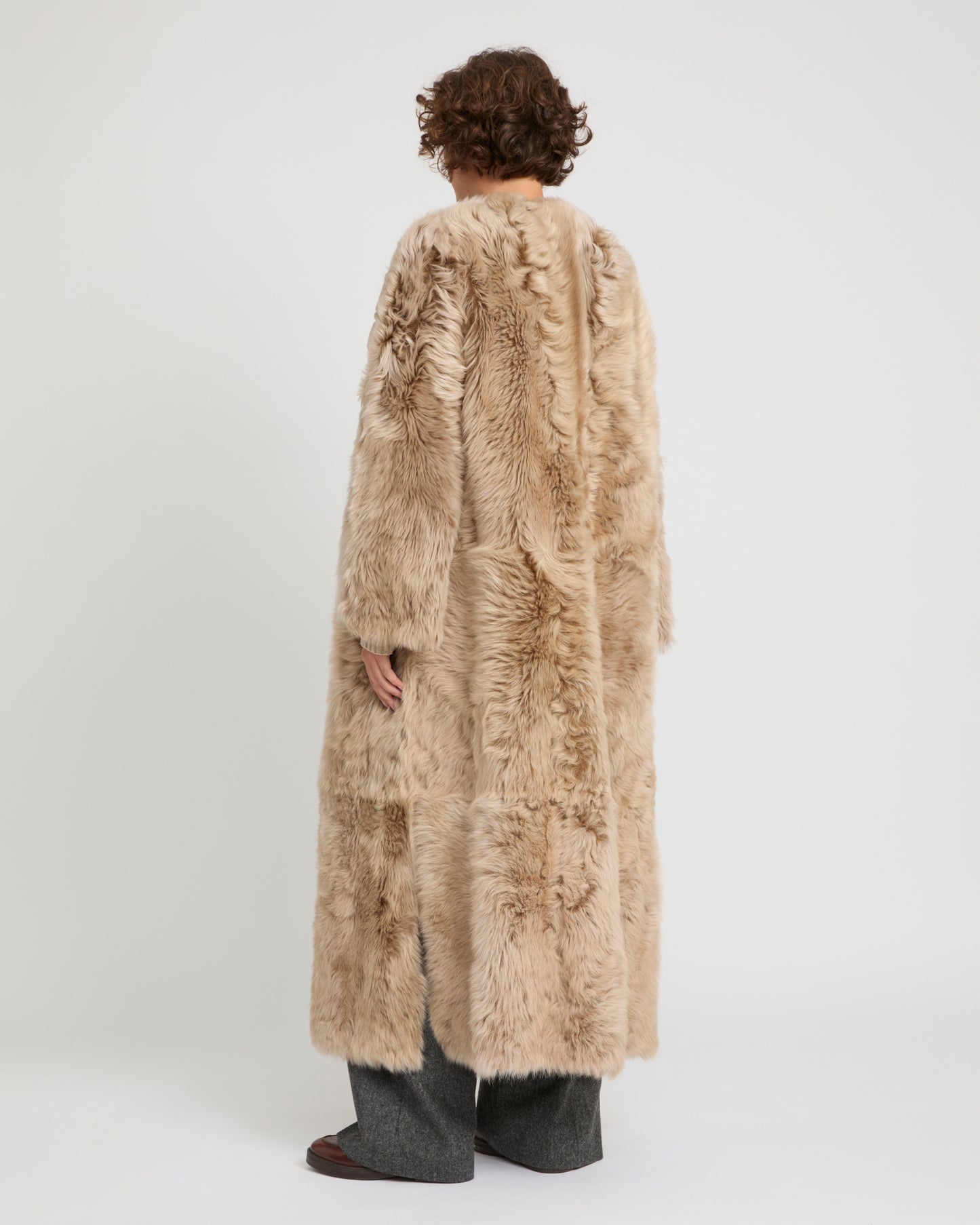 Extra long Toscana lambskin shearling coat