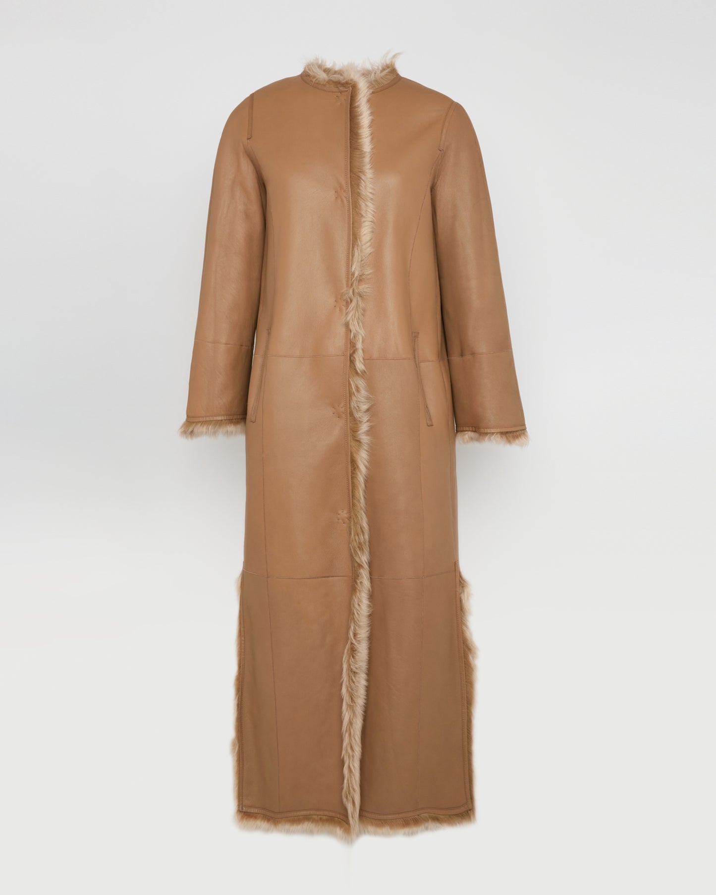 Extra long Toscana lambskin shearling coat
