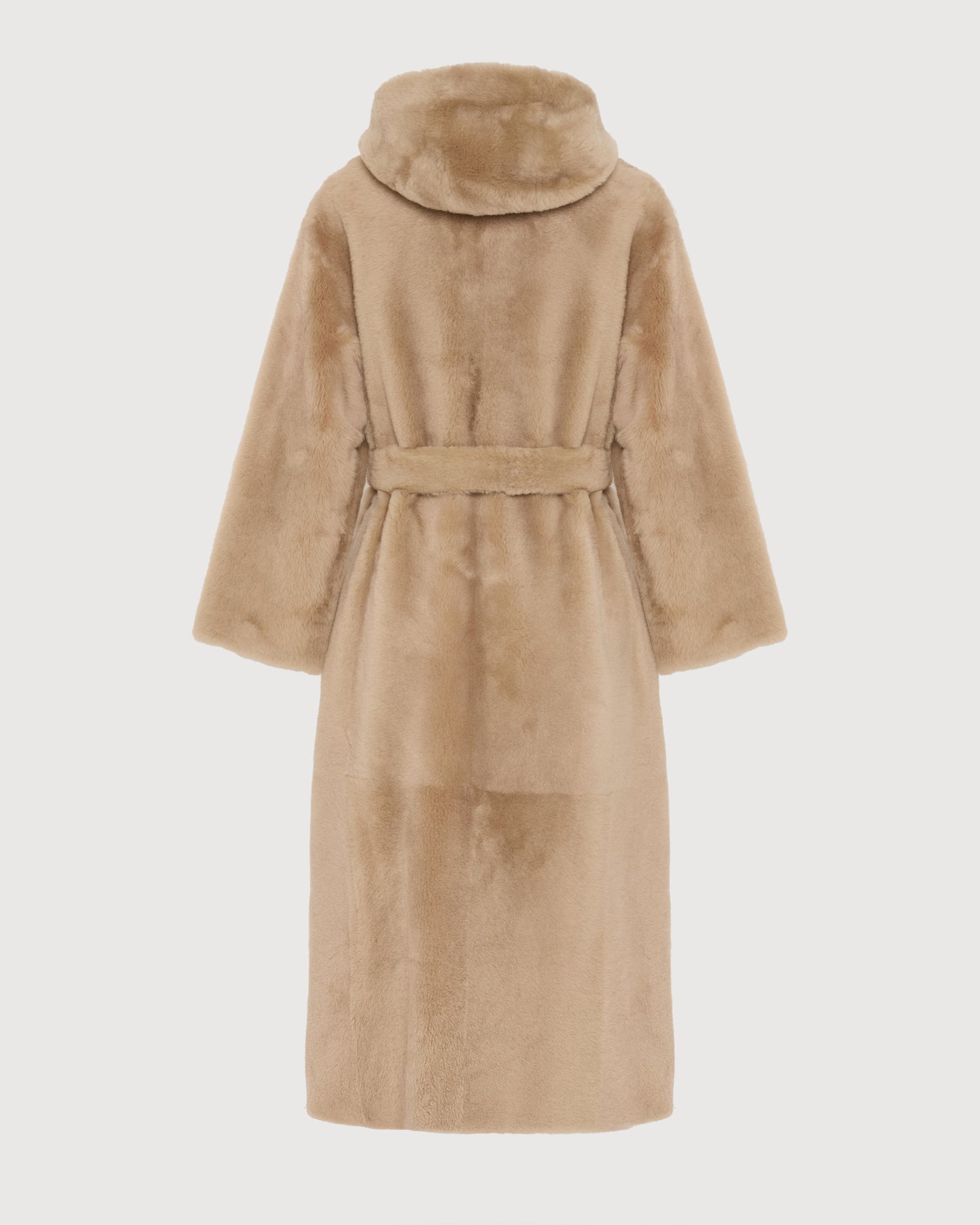 Long hooded lambskin shearling coat - Yves Salomon