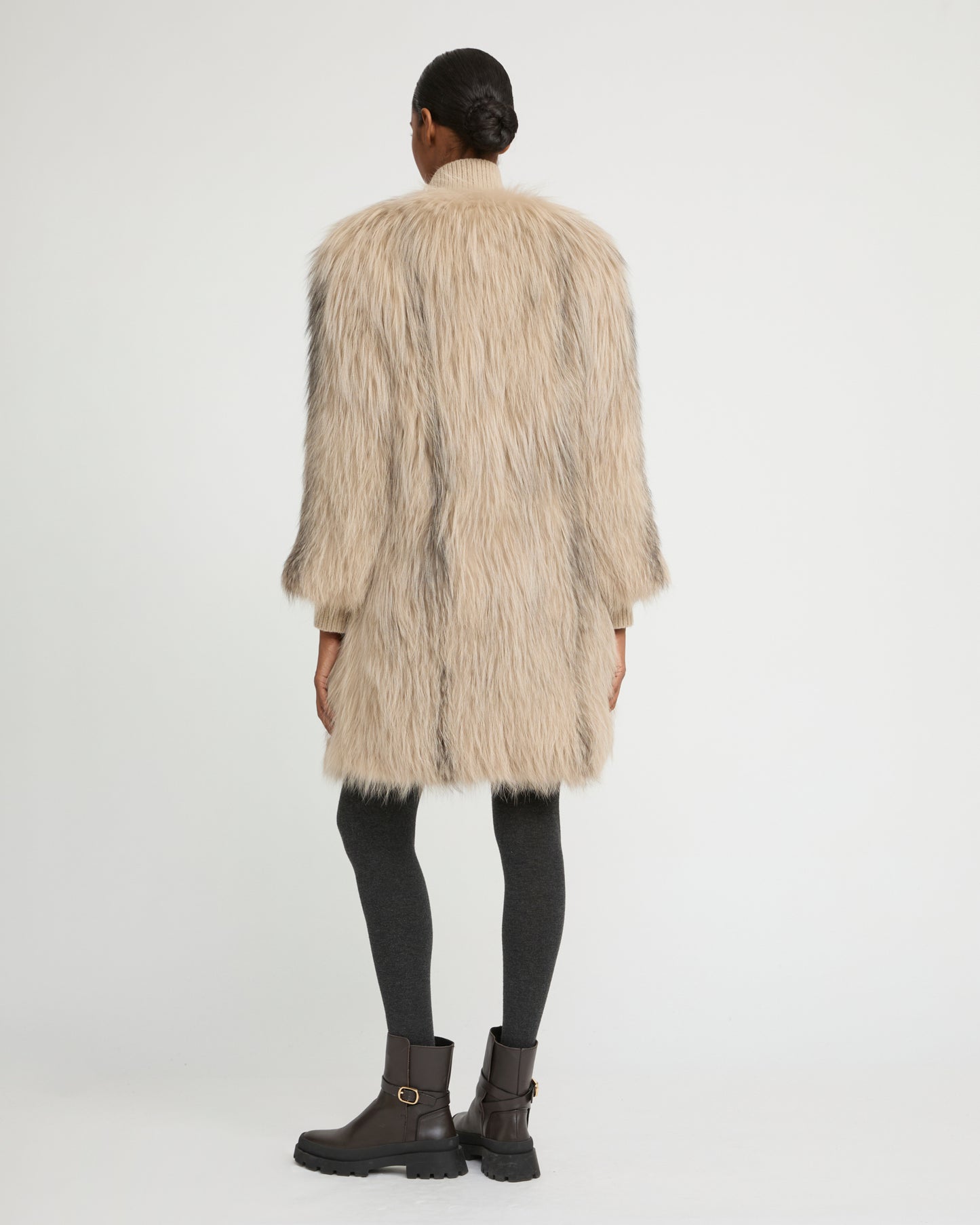 Long jacket in knitted fox fur - Yves Salomon