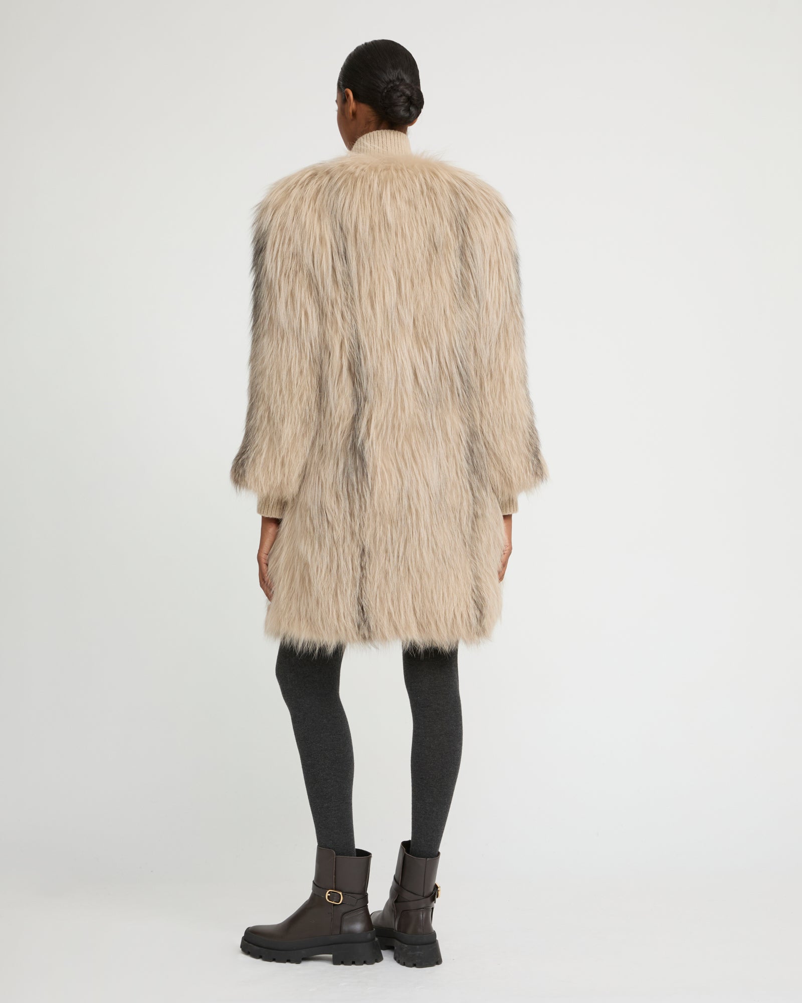 Long jacket in knitted fox fur - Yves Salomon