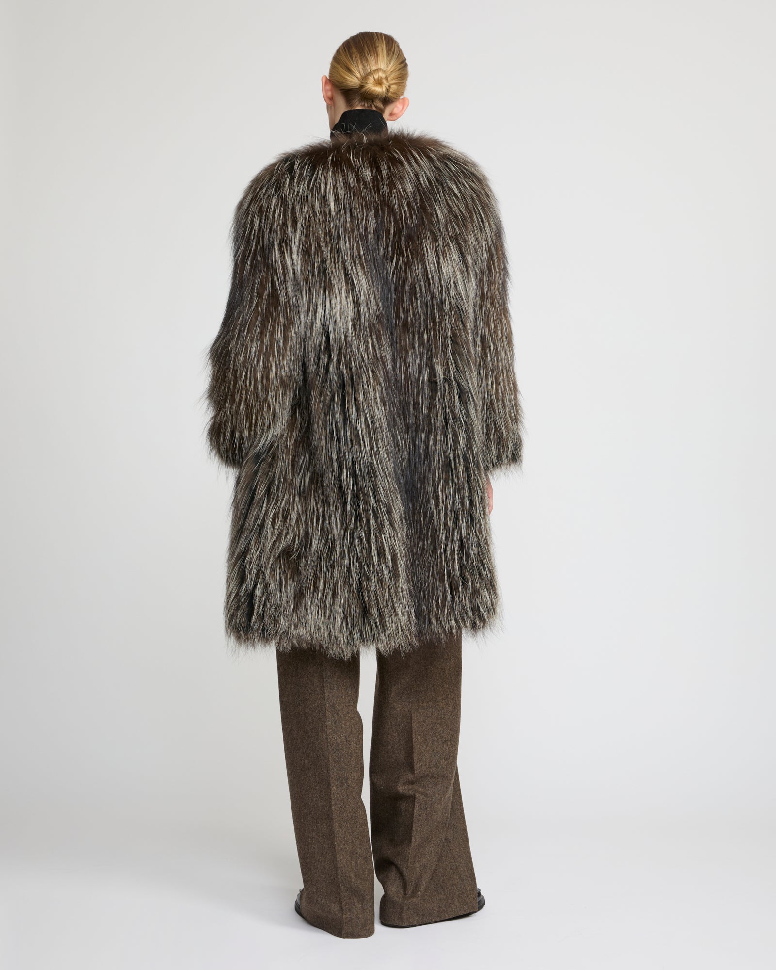 Long jacket in knitted fox fur - Yves Salomon