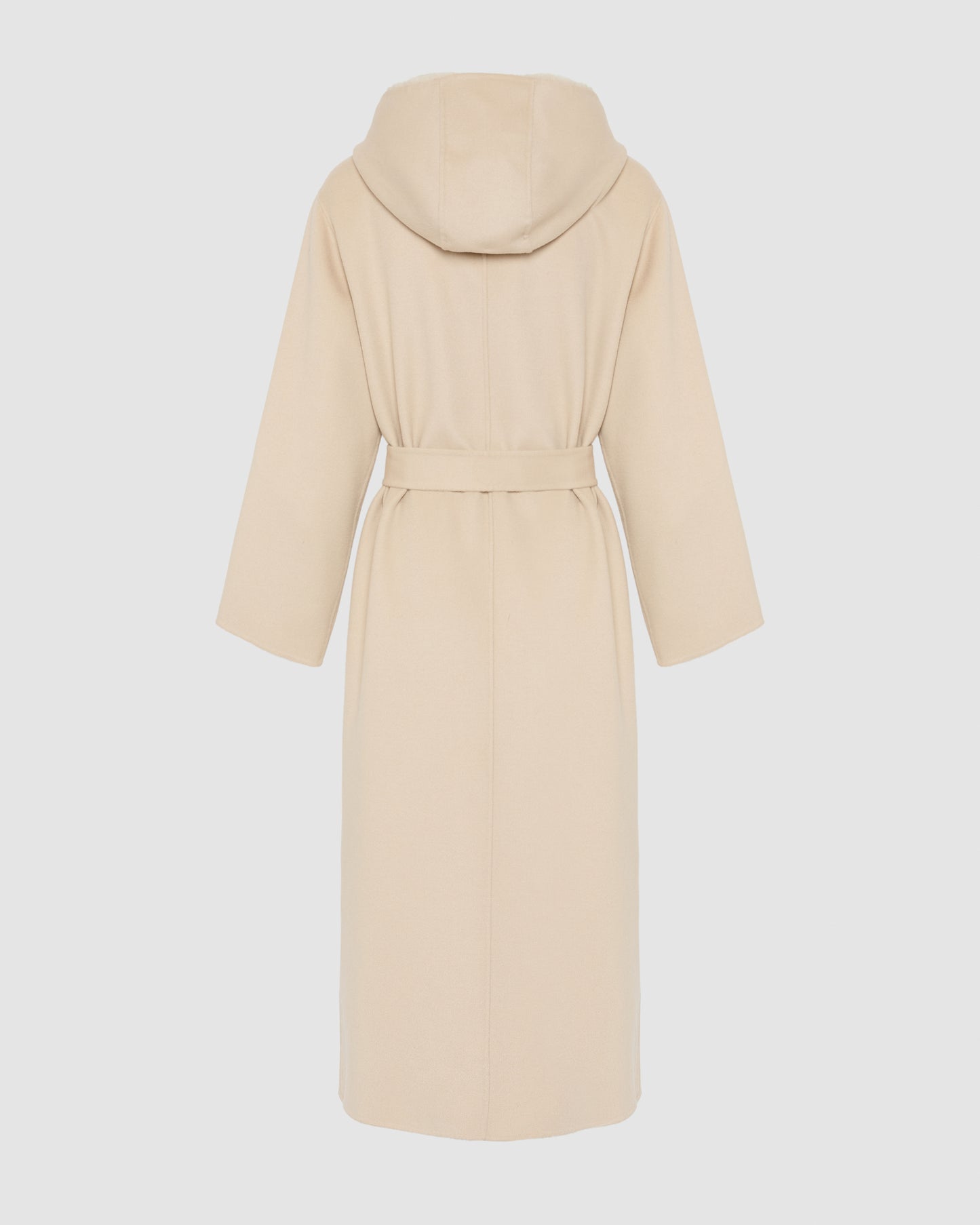 Long coat in cashmere wool with mink fur hood - Yves Salomon