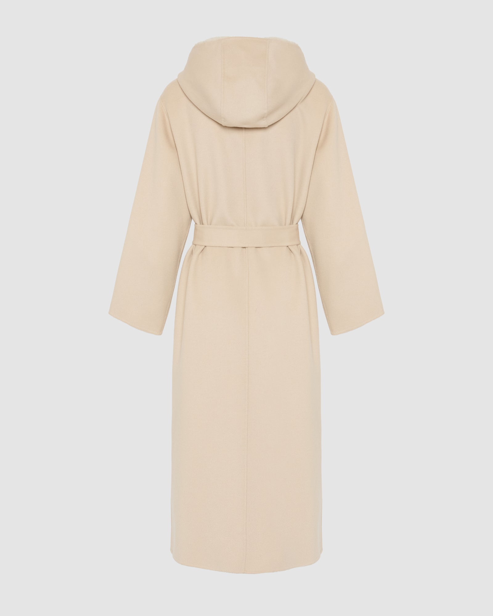 Long coat in cashmere wool with mink fur hood - Yves Salomon