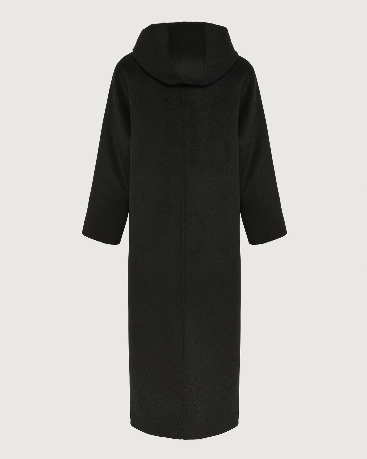 Long coat in cashmere wool with mink fur hood - Yves Salomon