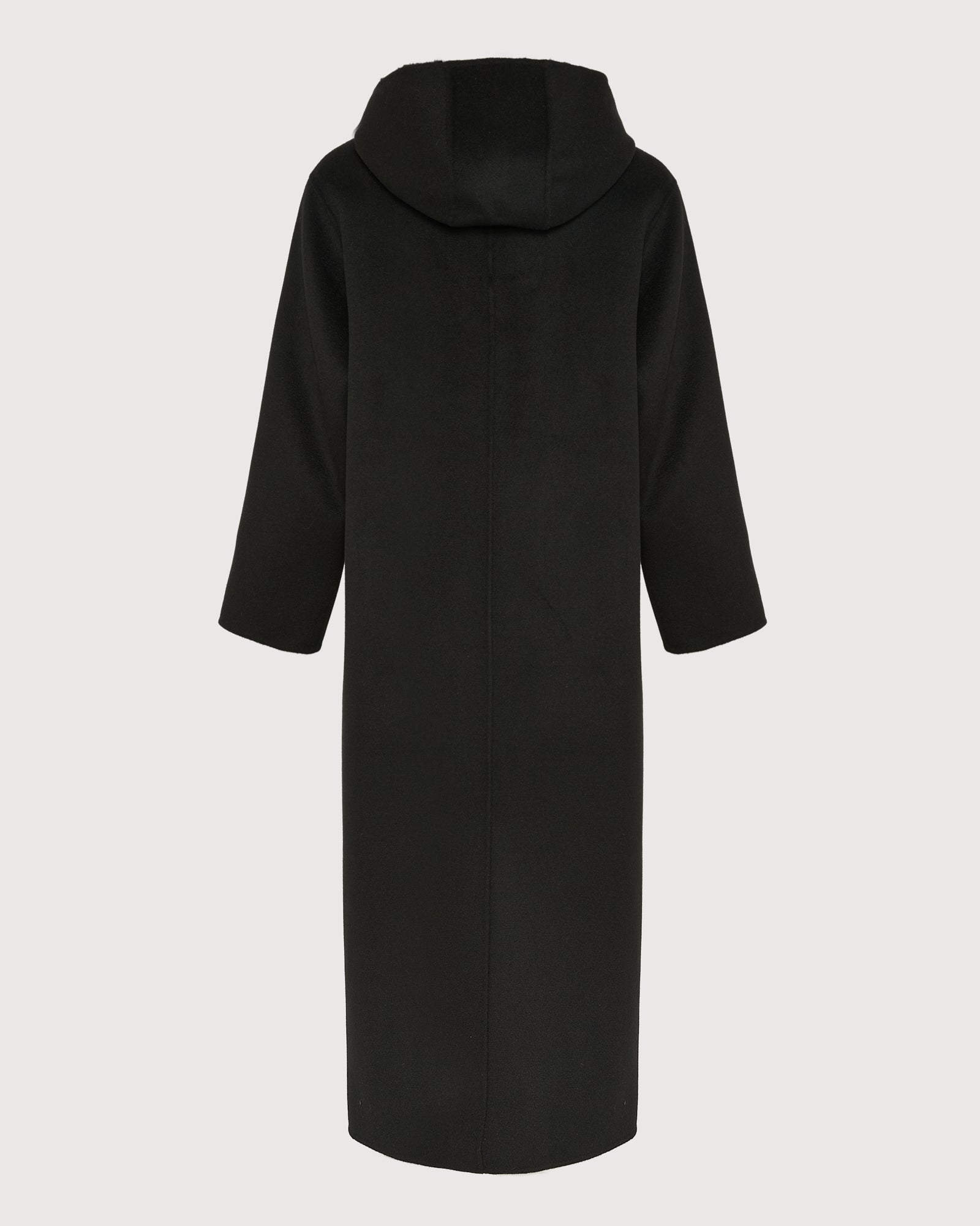 Long coat in cashmere wool with mink fur hood - Yves Salomon
