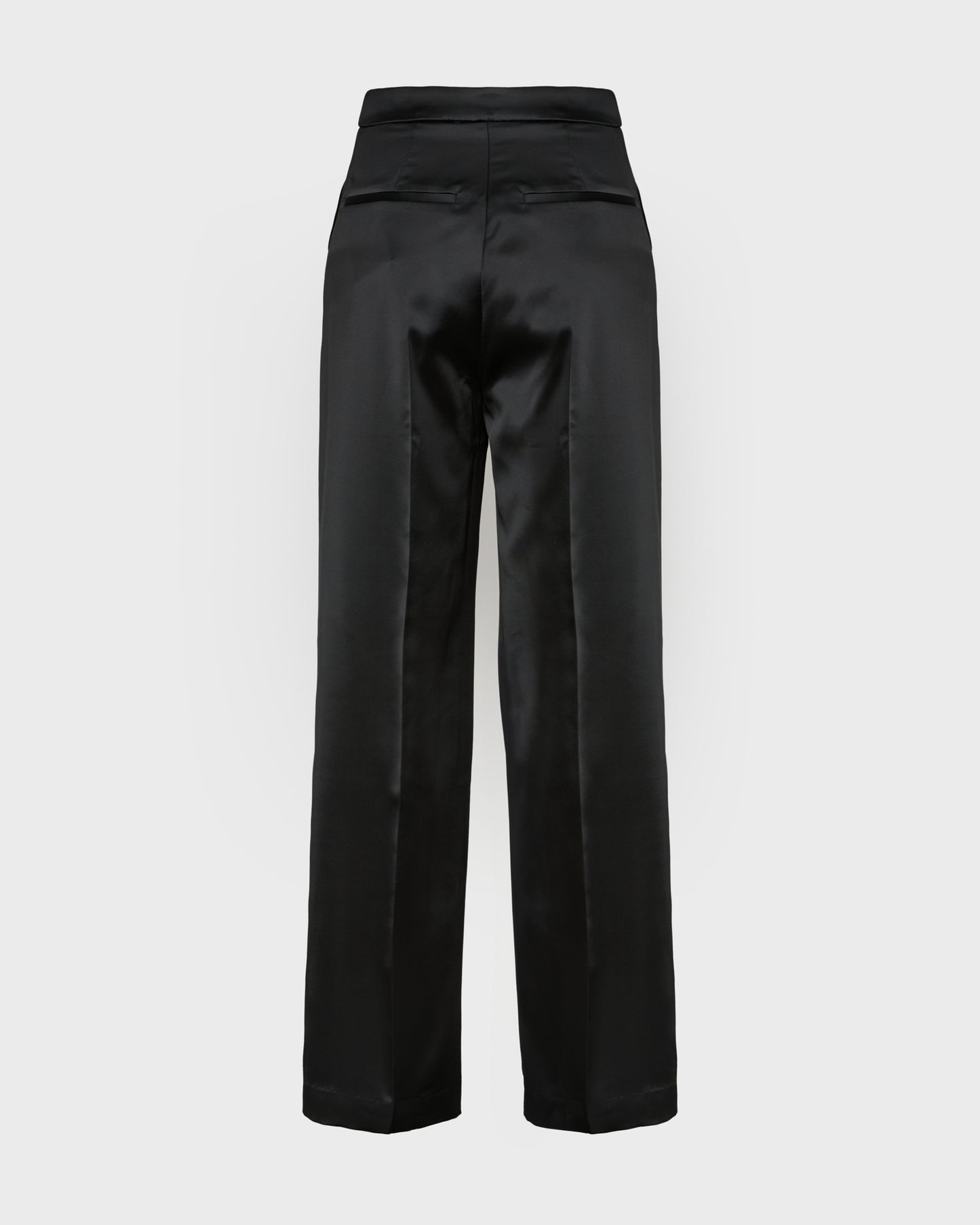Wide leg trousers in heavy wool satin -Yves Salomon