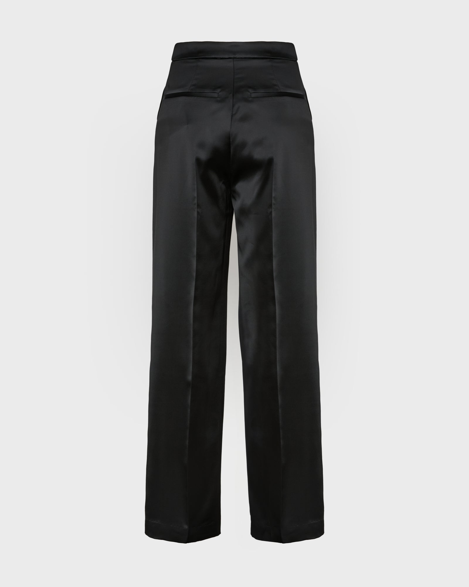 Wide leg trousers in heavy wool satin -Yves Salomon